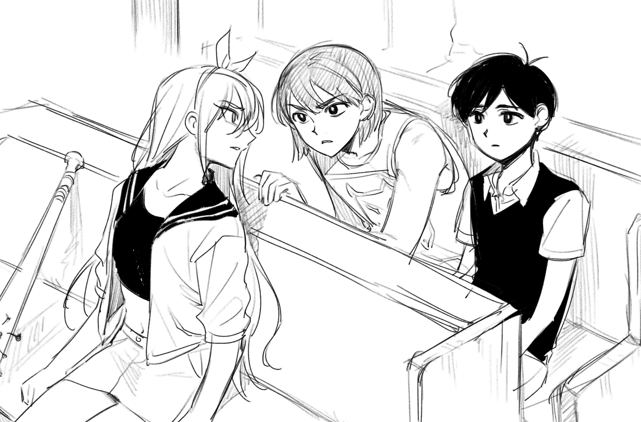 Sunny, Aubrey, and Kel Interaction from Omori HD Wallpaper