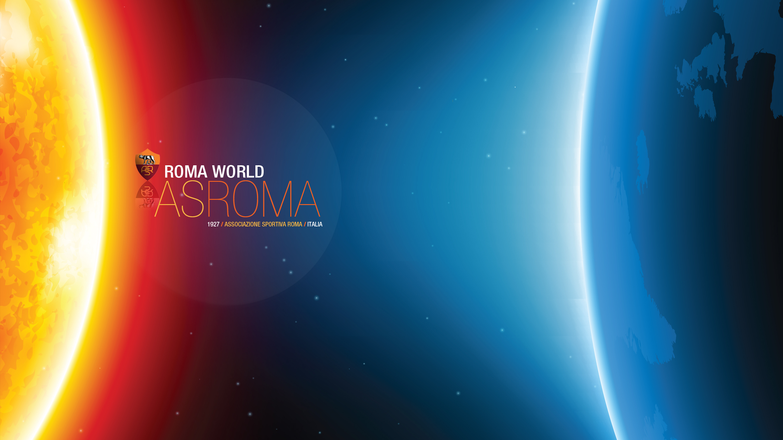 A.S. Roma World Logo, Sun and Earth HD Wallpaper