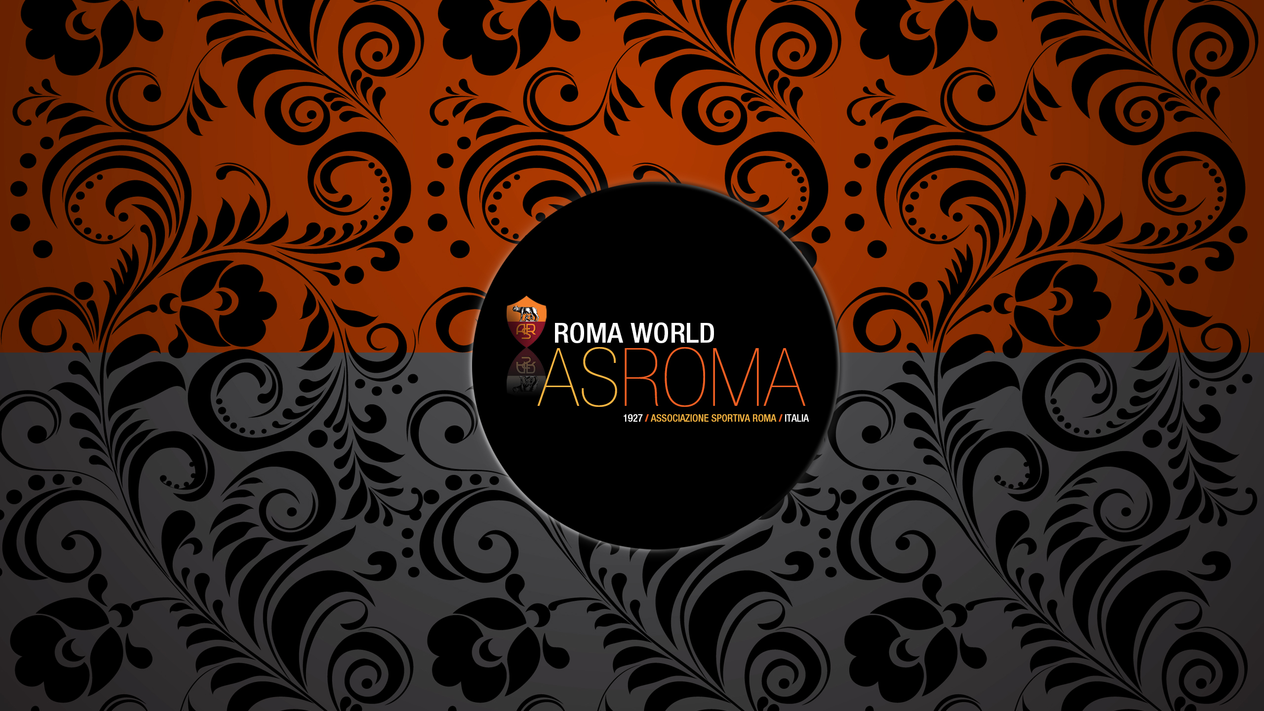 A.S. Roma World Emblem Floral Pattern HD Wallpaper