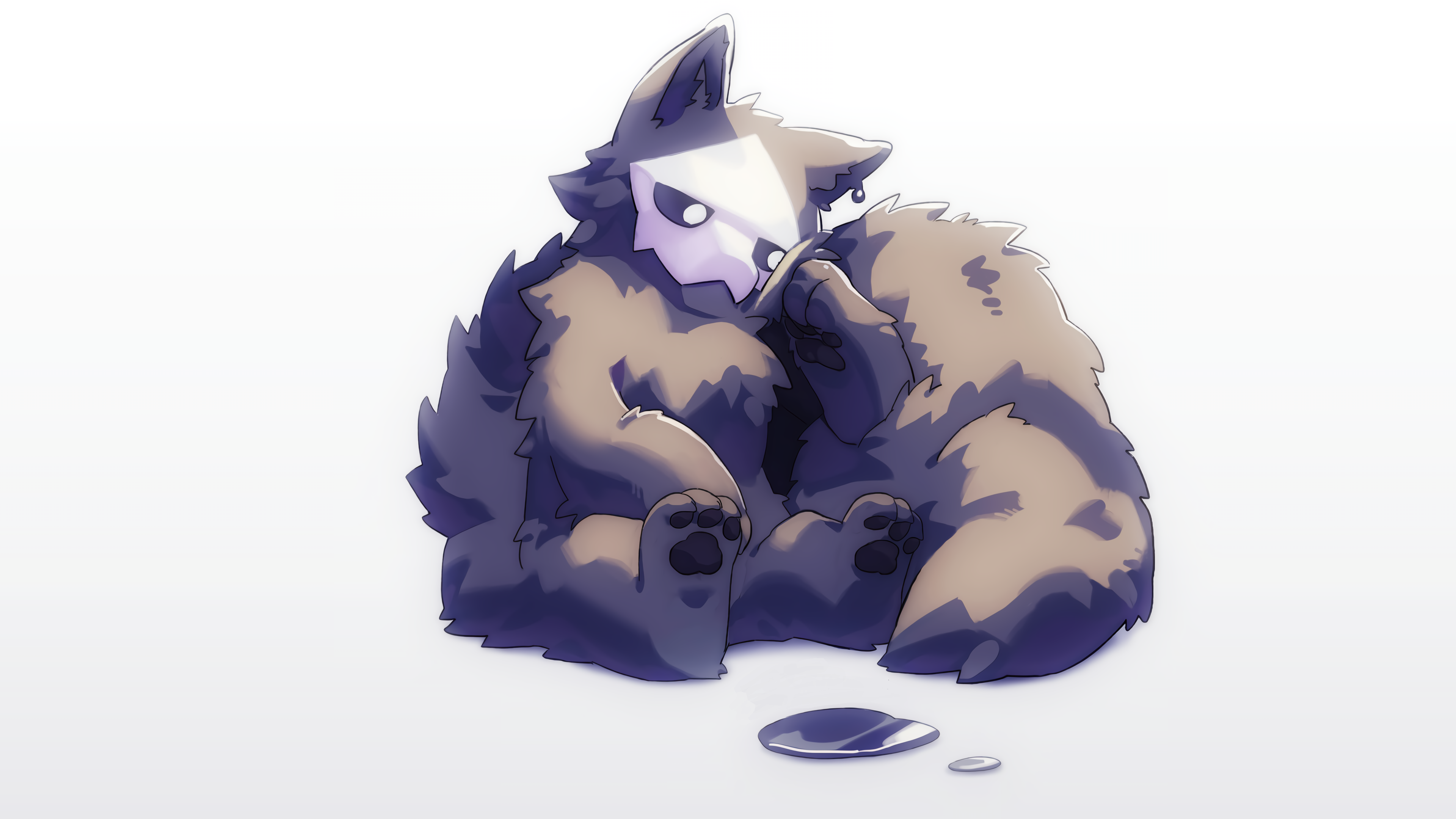 Dark furry creature wearing a white skull mask HD Wallpaper