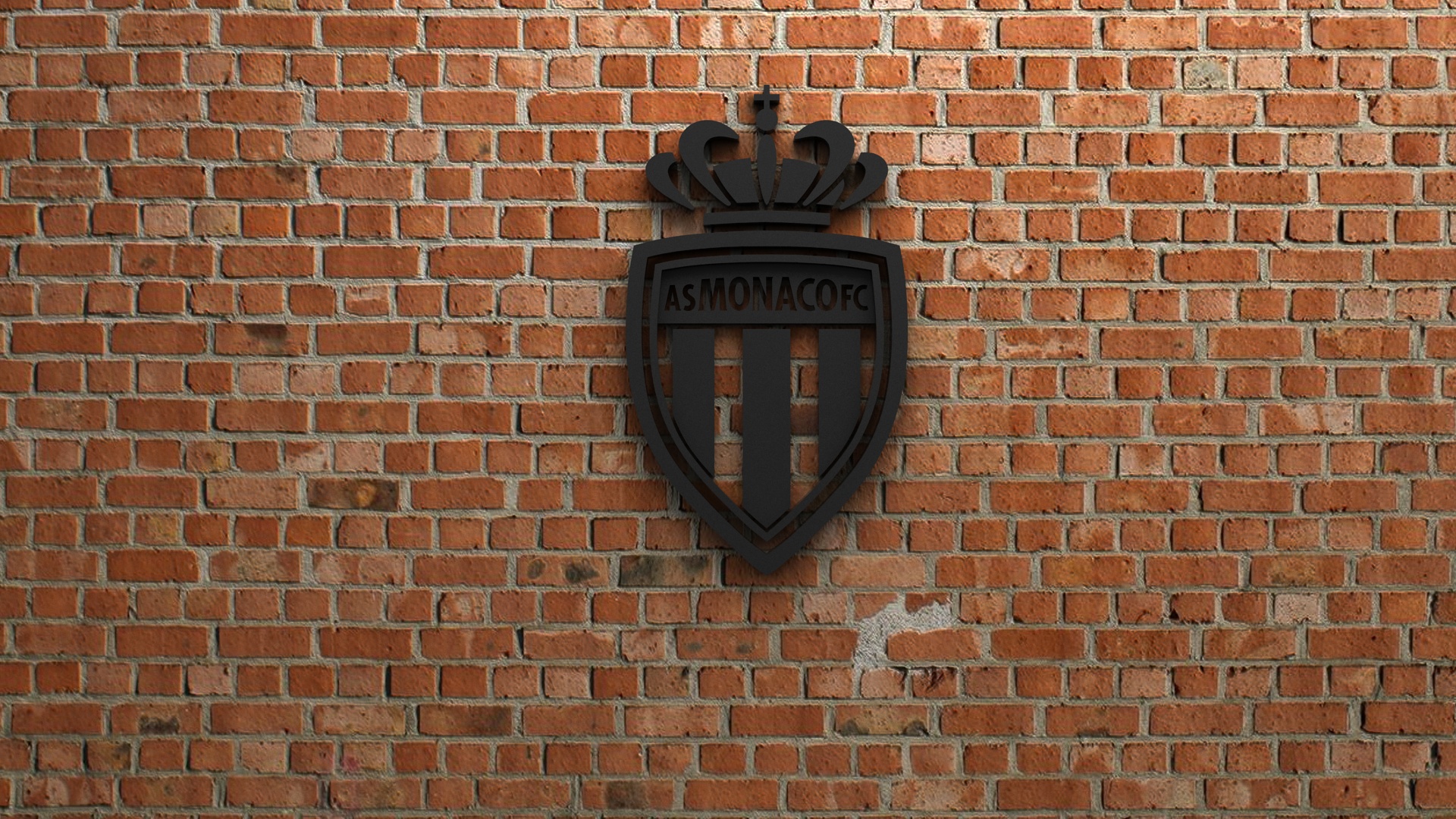 AS Monaco FC Logo on Brick Wall HD Wallpaper