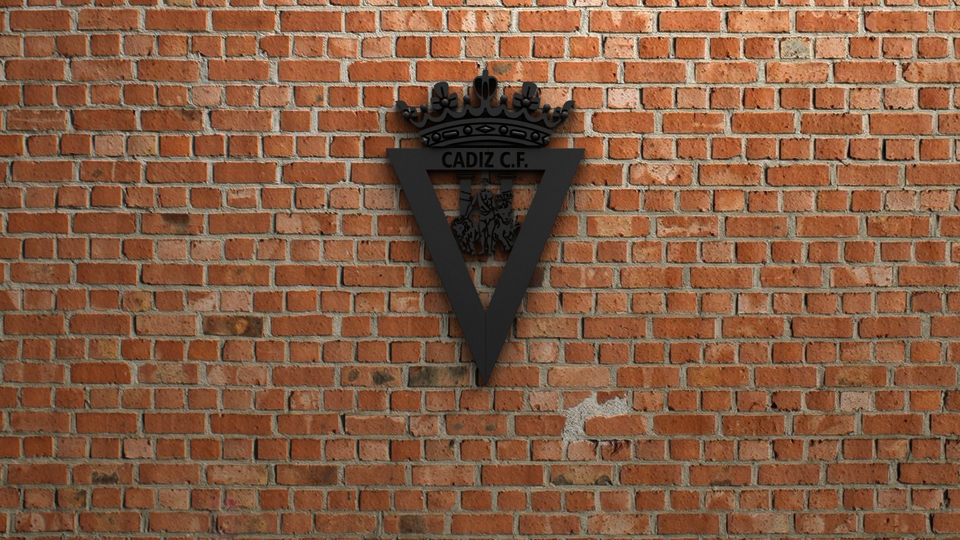 Cádiz CF Soccer Logo on Brick Wall HD Wallpaper