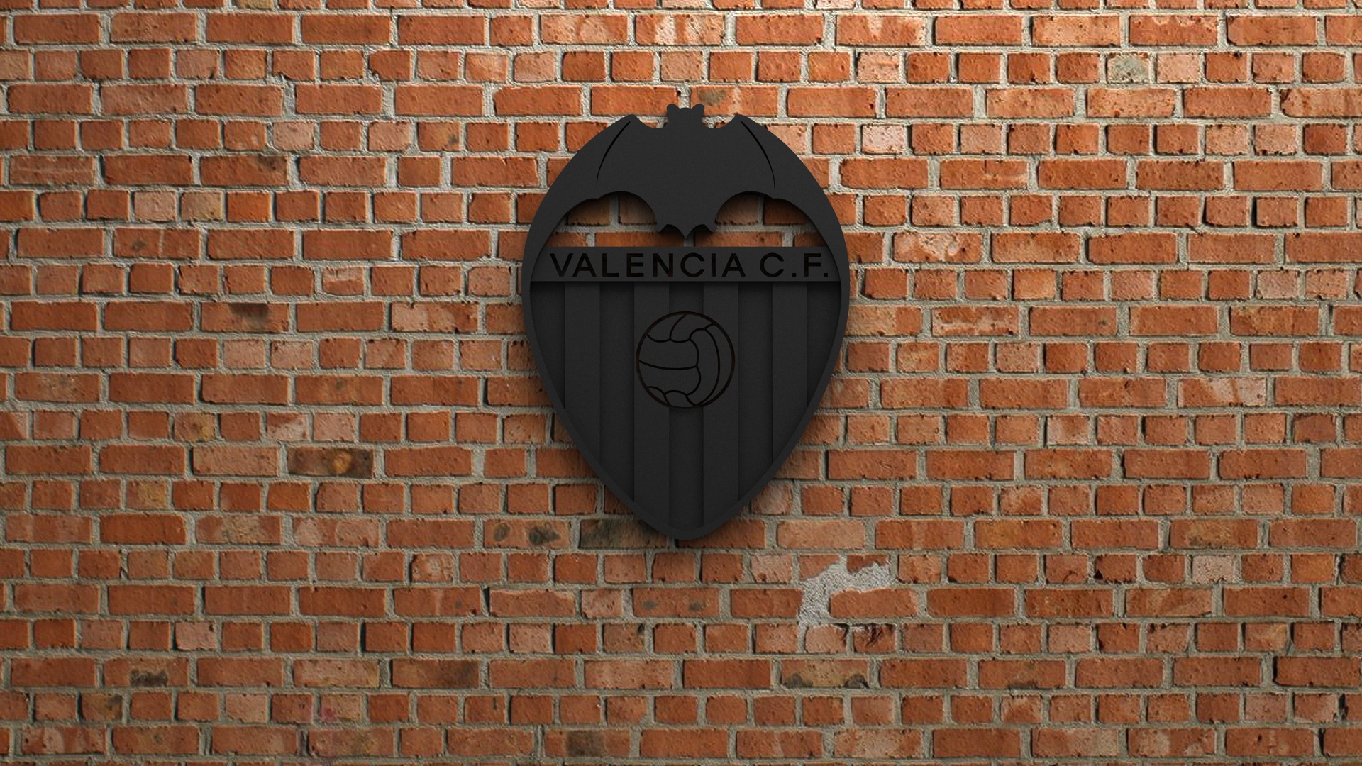 Valencia CF Emblem on Brick Wall HD Wallpaper