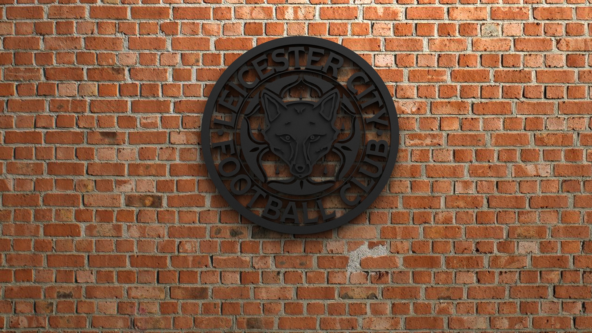 Leicester City F.C. Logo on Brick Wall HD Wallpaper