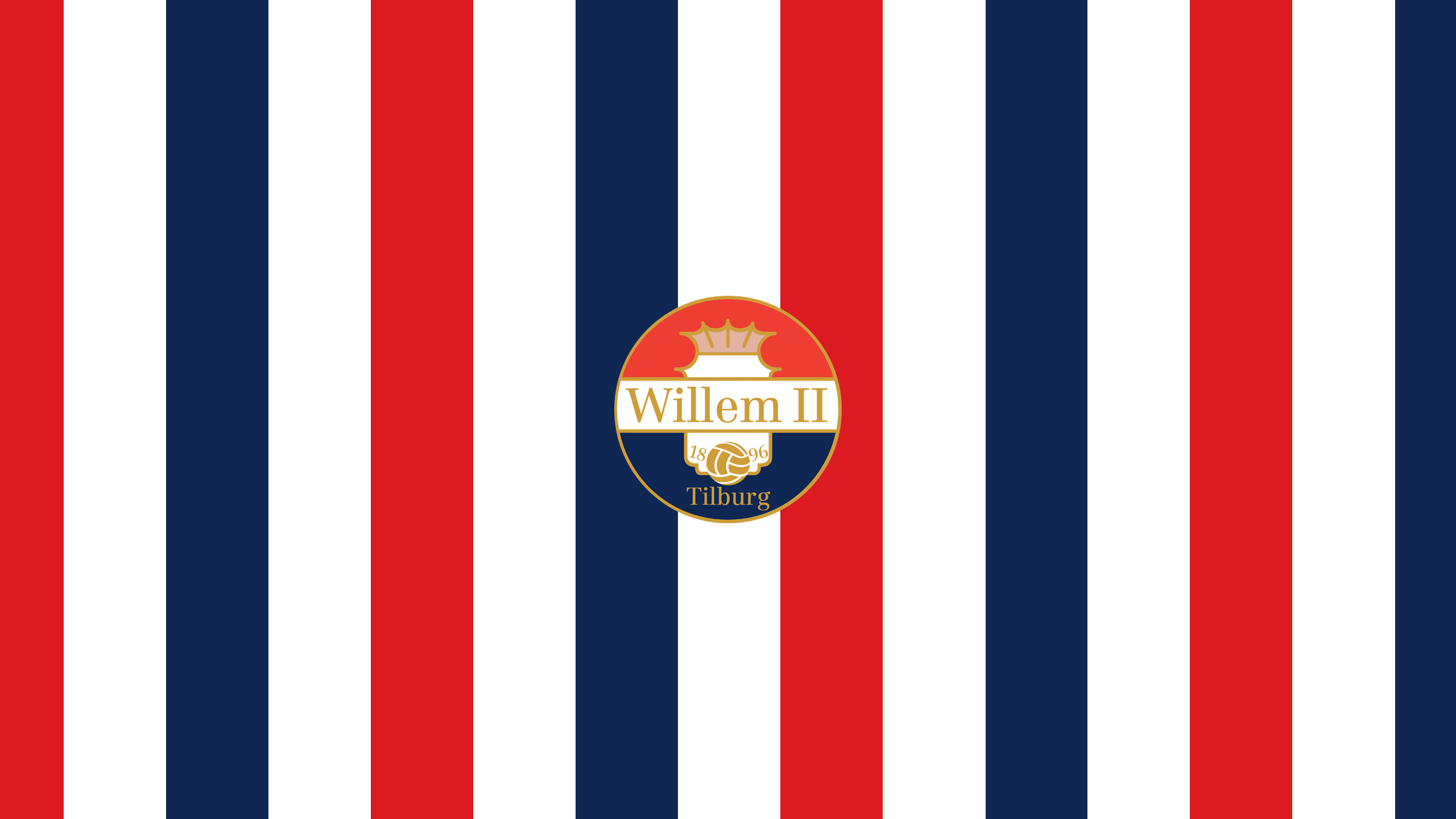 Willem II Tilburg Soccer Logo with Red White Blue Stripes HD Wallpaper