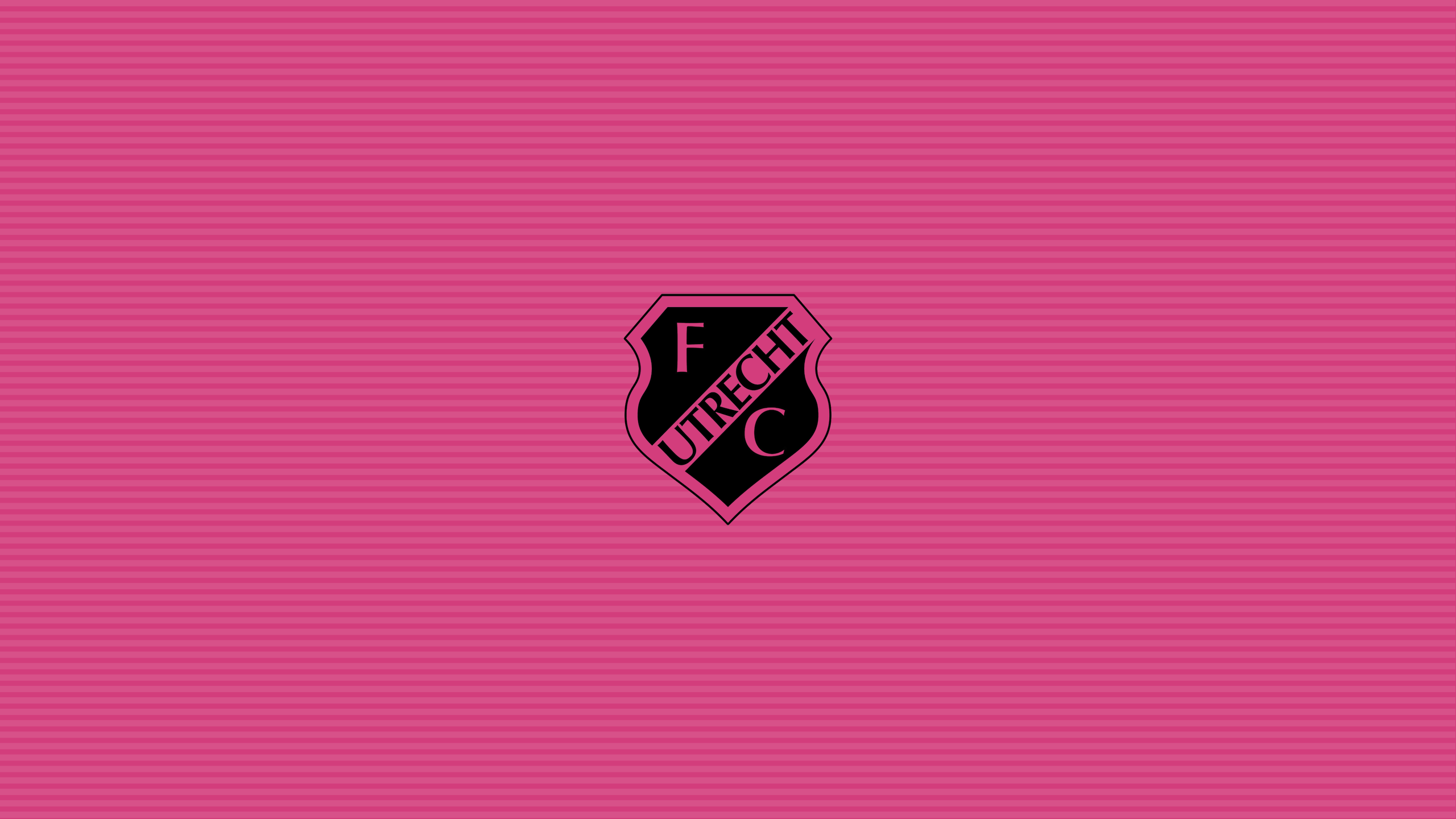 FC Utrecht Logo on Pink Striped Background HD Wallpaper