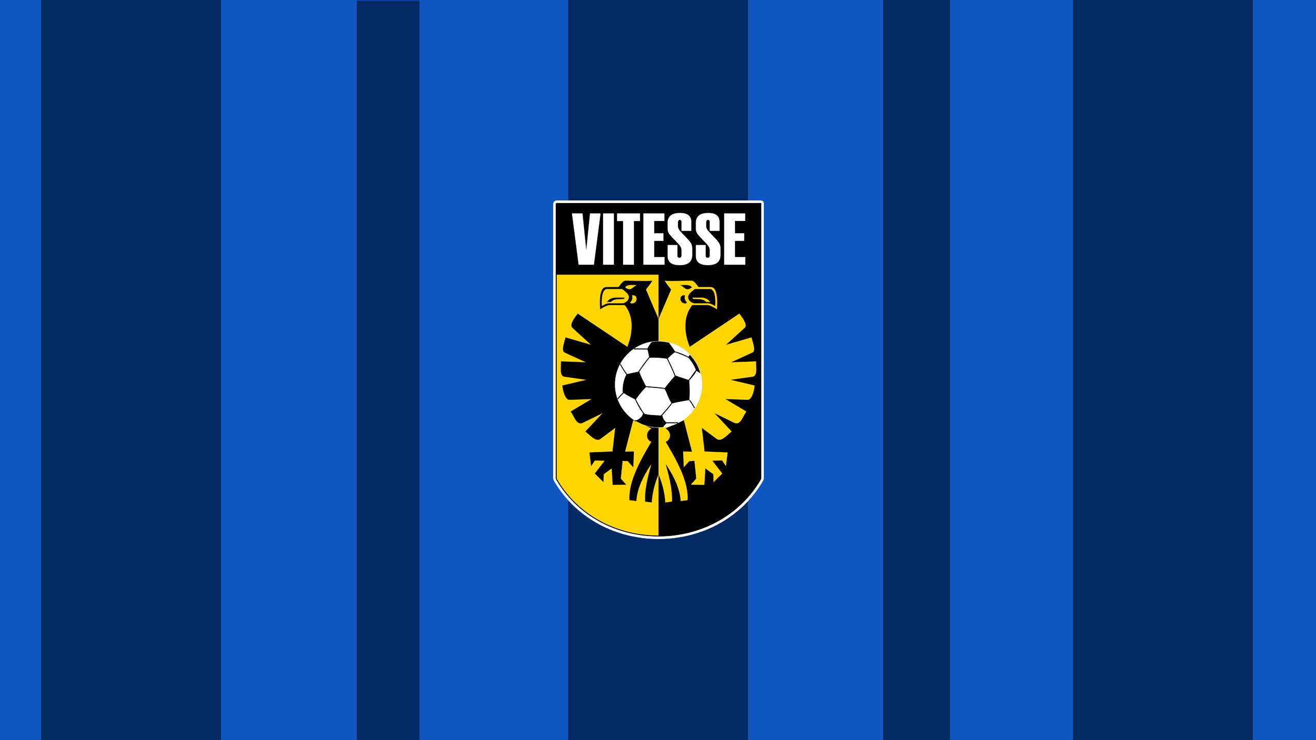 SBV Vitesse Soccer Logo on Blue Stripes HD Wallpaper