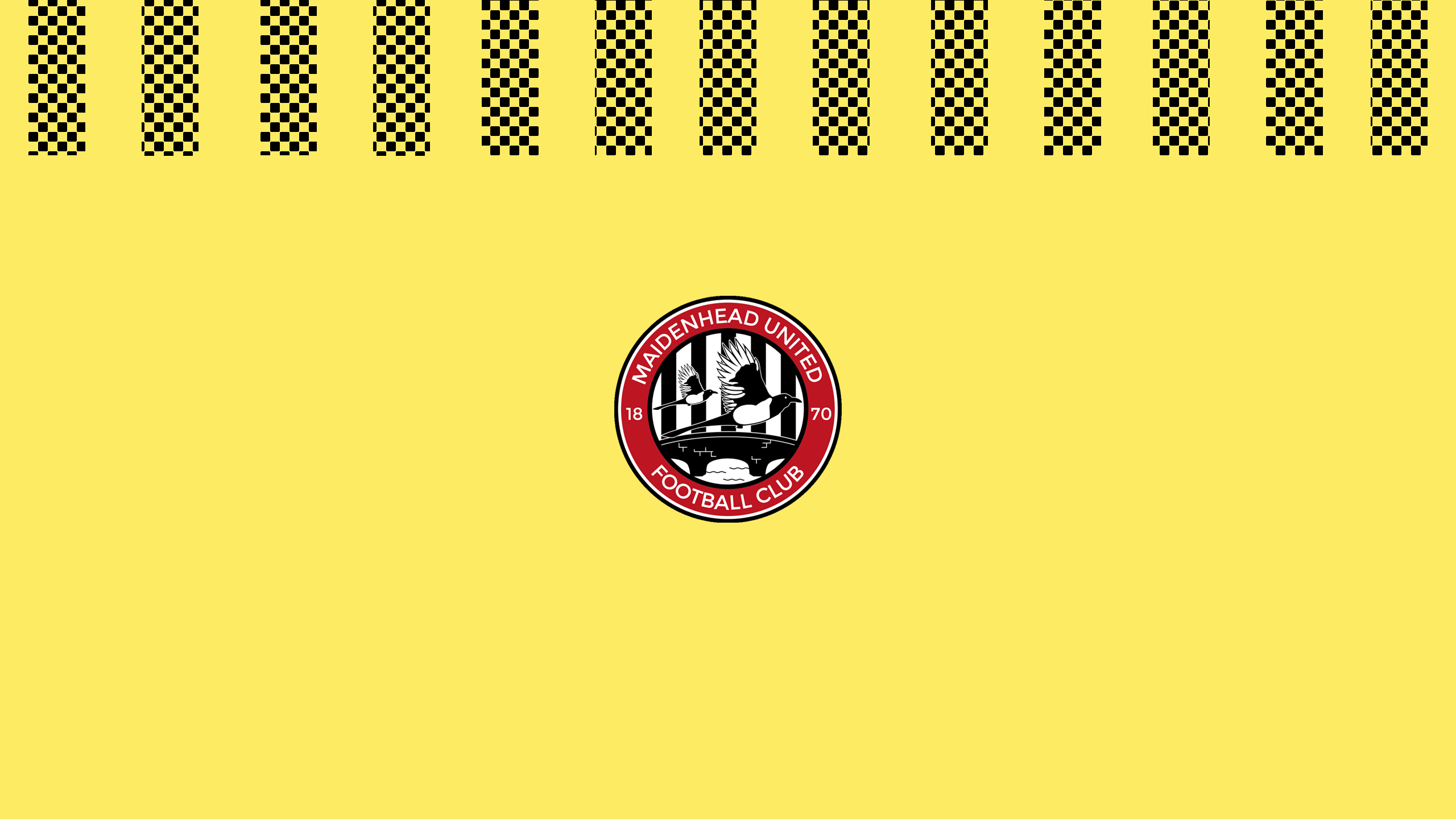 Maidenhead United F.C. Soccer Logo Yellow Checkerboard HD Wallpaper