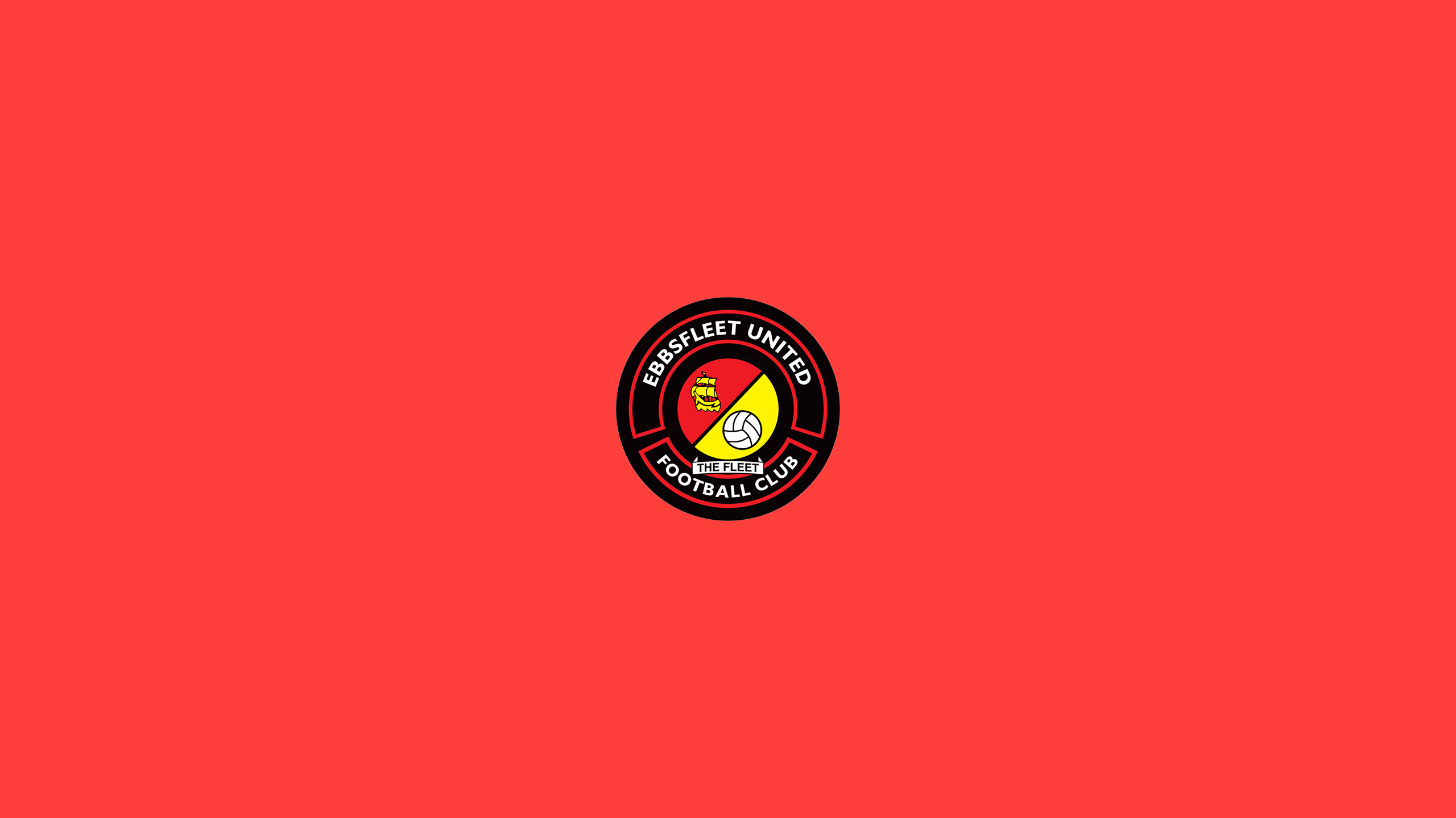 Ebbsfleet United F.C. Soccer Logo on Red Background HD Wallpaper