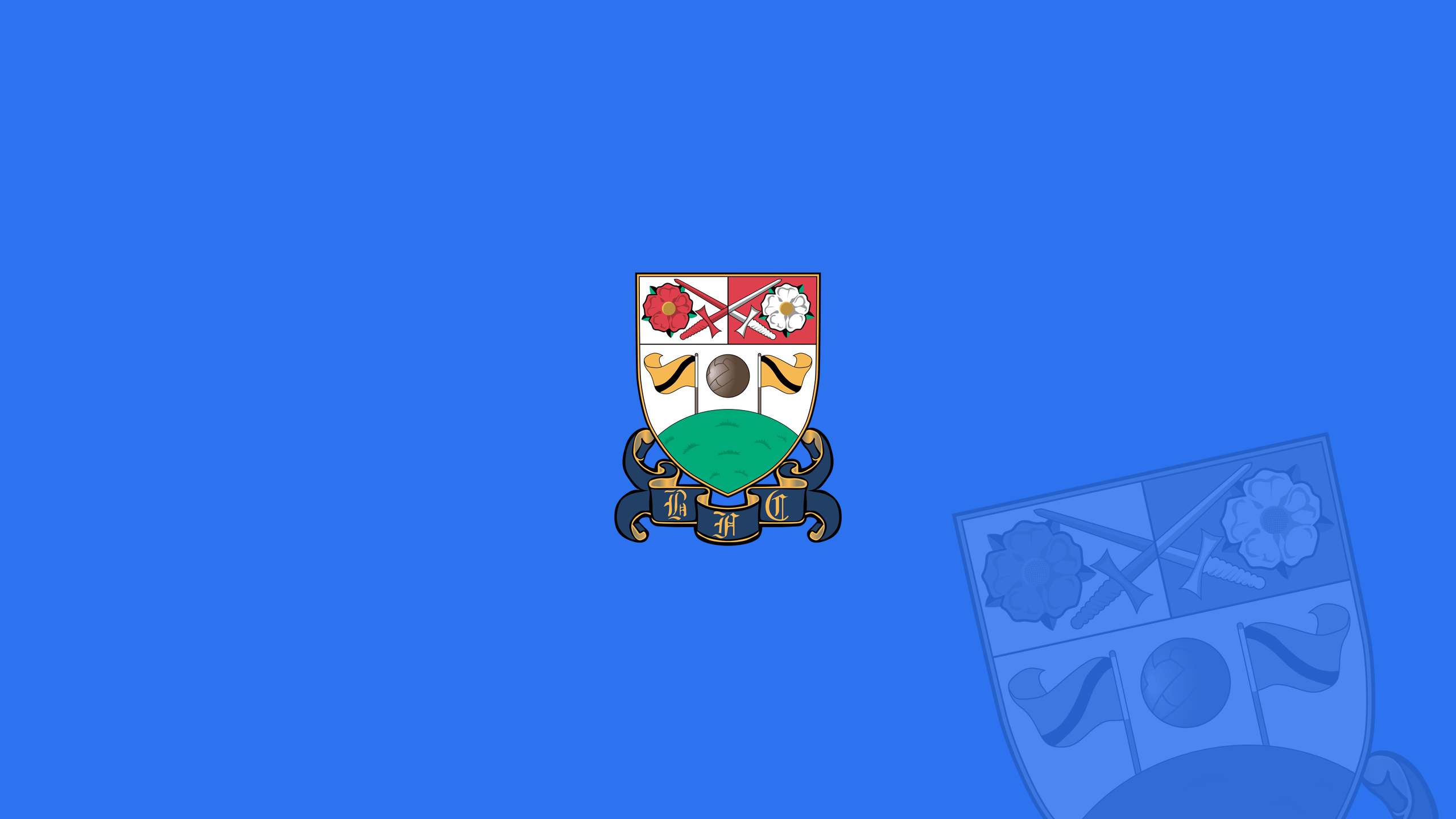 Barnet F.C. Soccer Emblem on Blue Background HD Wallpaper