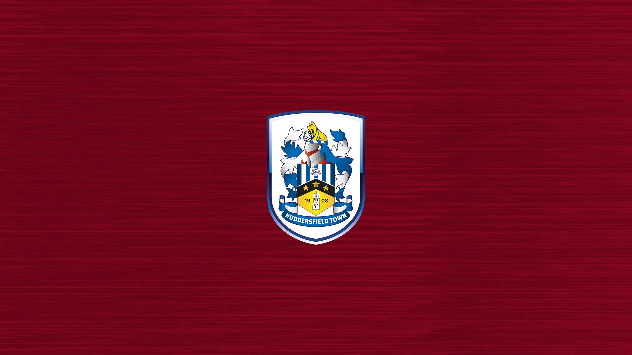 Huddersfield Town A.F.C. Emblem on Red Textured Background HD Wallpaper