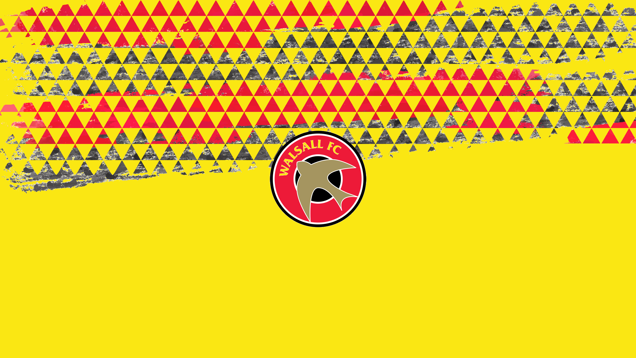 Walsall F.C. Soccer Logo Yellow Triangle Pattern HD Wallpaper