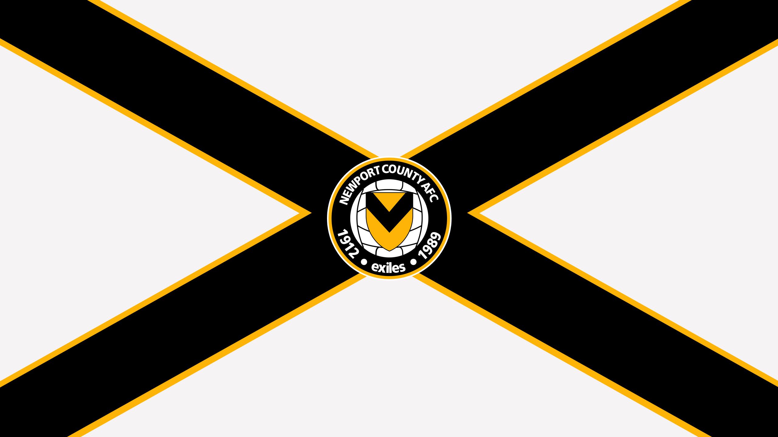 Newport County AFC Logo on Black and Gold Flag HD Wallpaper