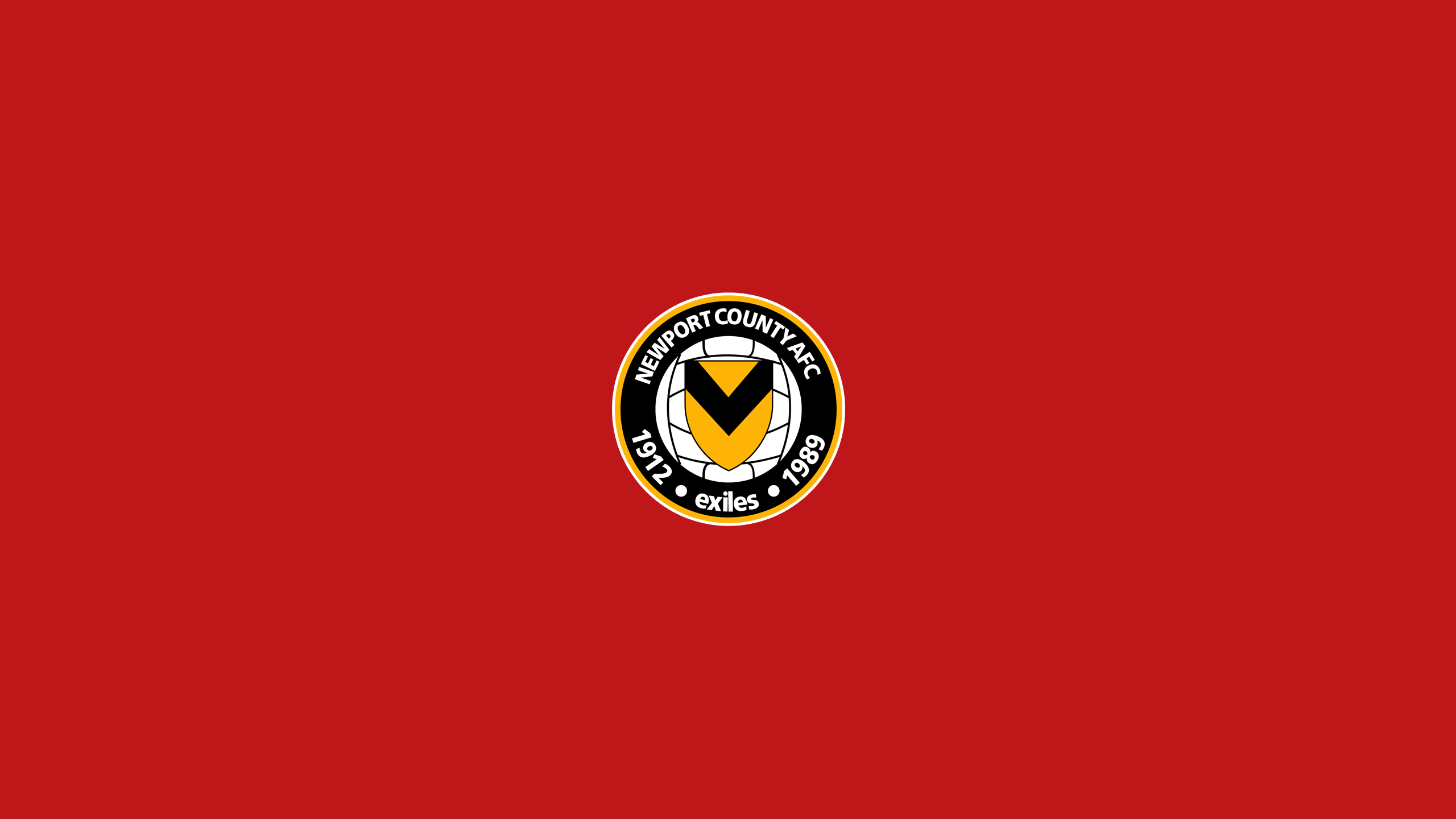 Newport County A.F.C. Soccer Logo on Red HD Wallpaper