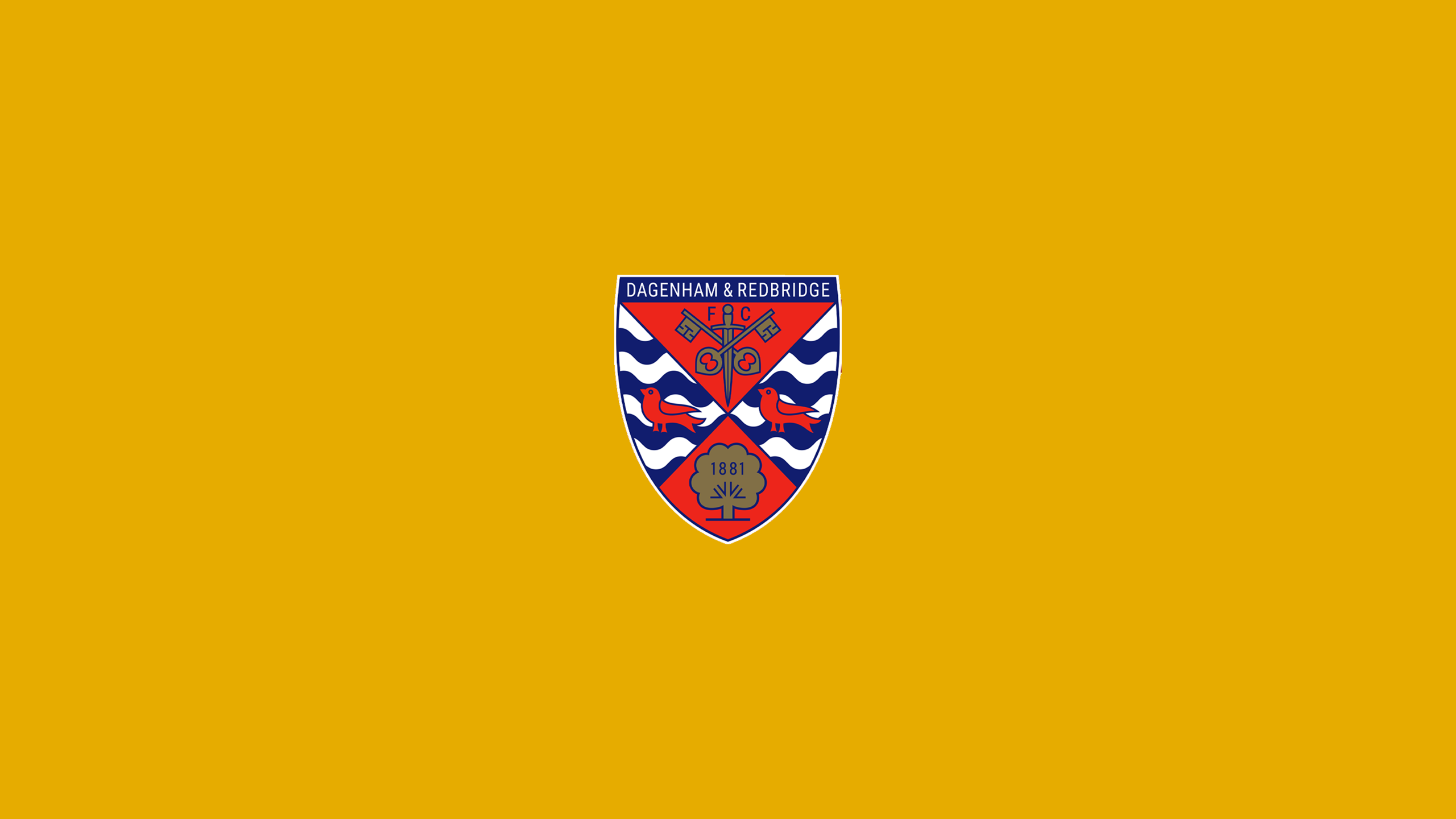 Dagenham & Redbridge F.C. Logo on Yellow Background HD Wallpaper