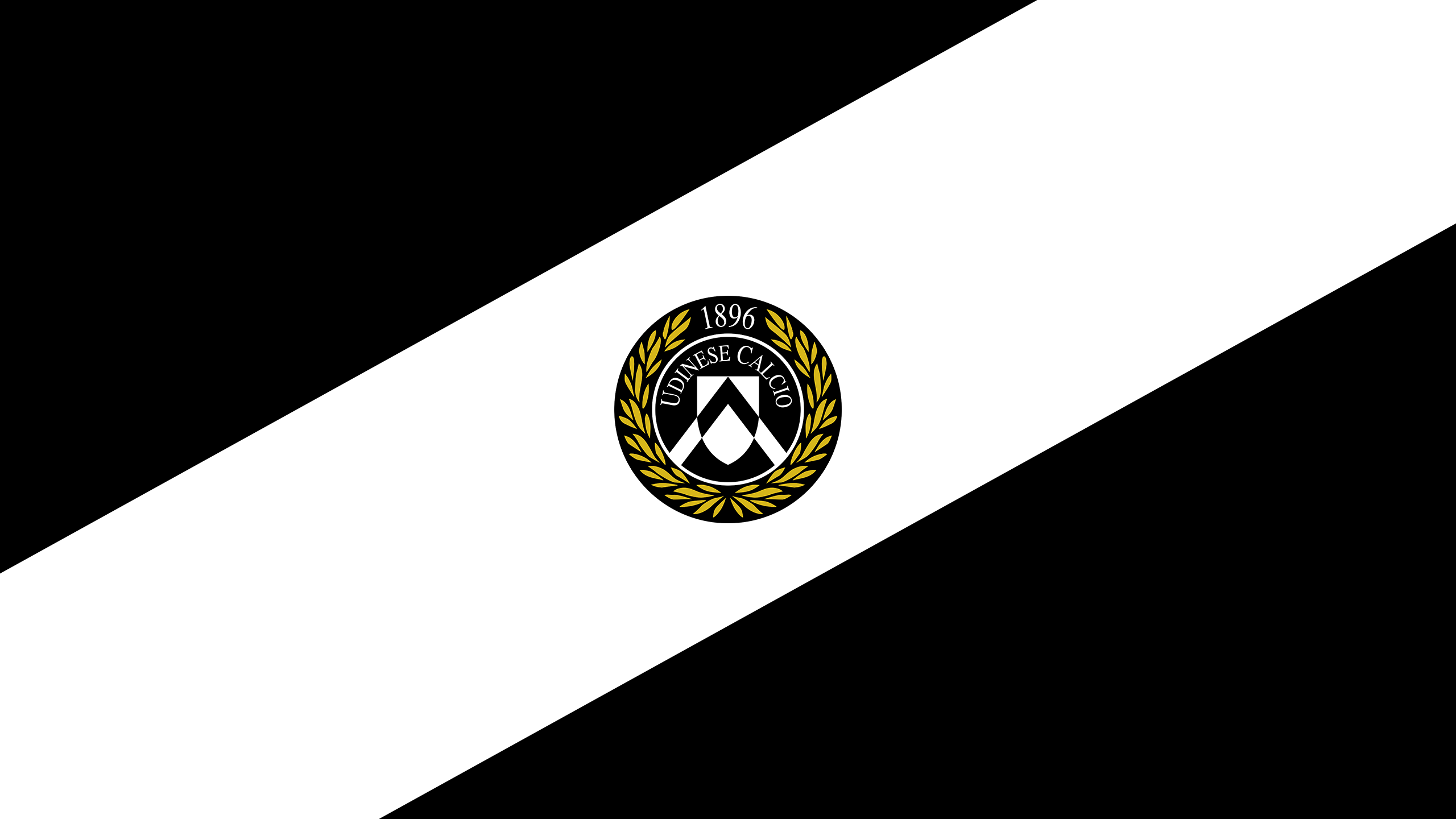 Udinese Calcio Soccer Emblem Black White Diagonal HD Wallpaper