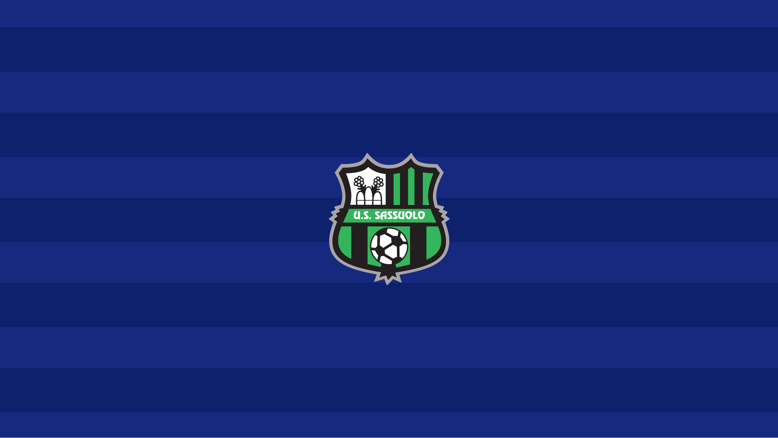 U.S. Sassuolo Calcio Soccer Logo on Blue Stripes HD Wallpaper