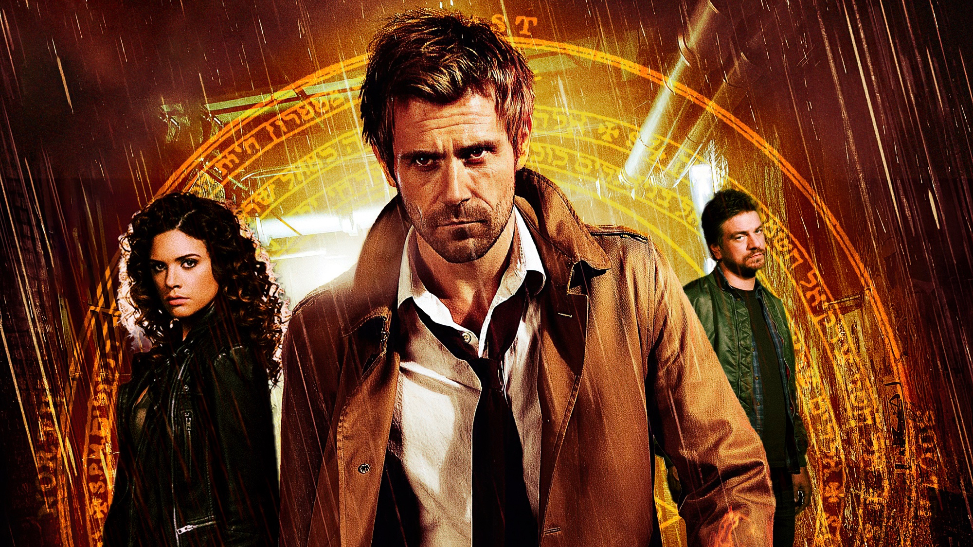 Constantine TV series main cast in mystical rain HD Wallpaper
