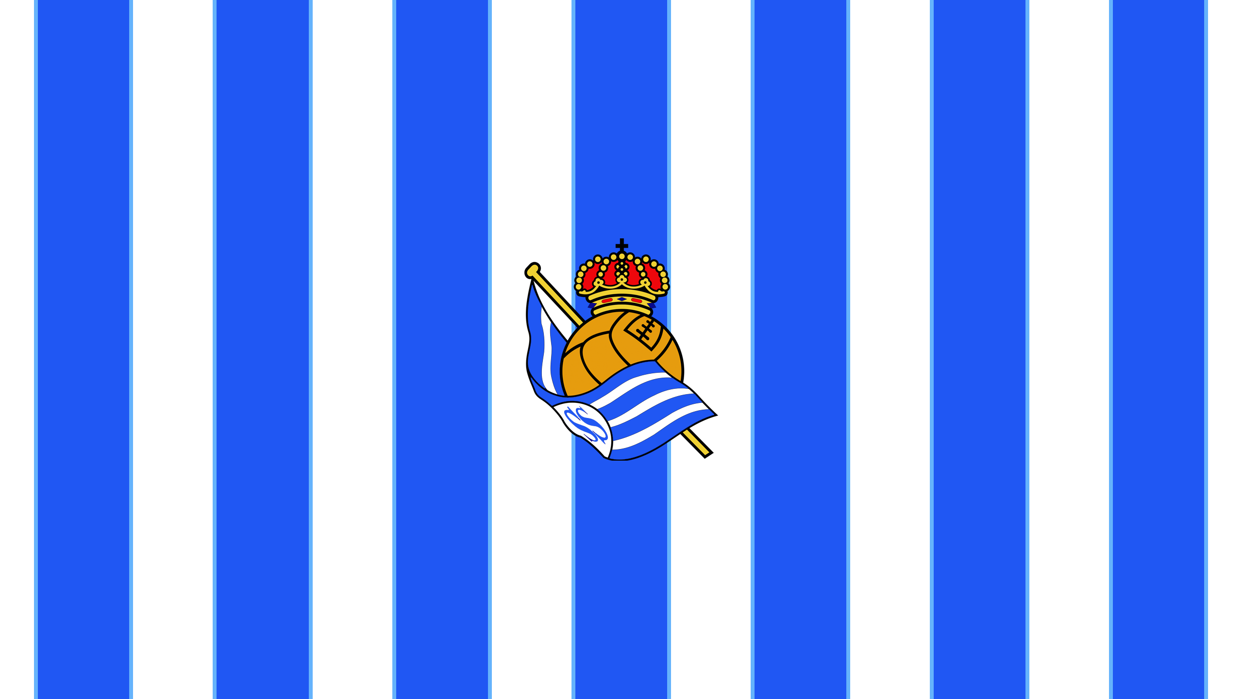 Real Sociedad Soccer Logo Blue White Stripes HD Wallpaper