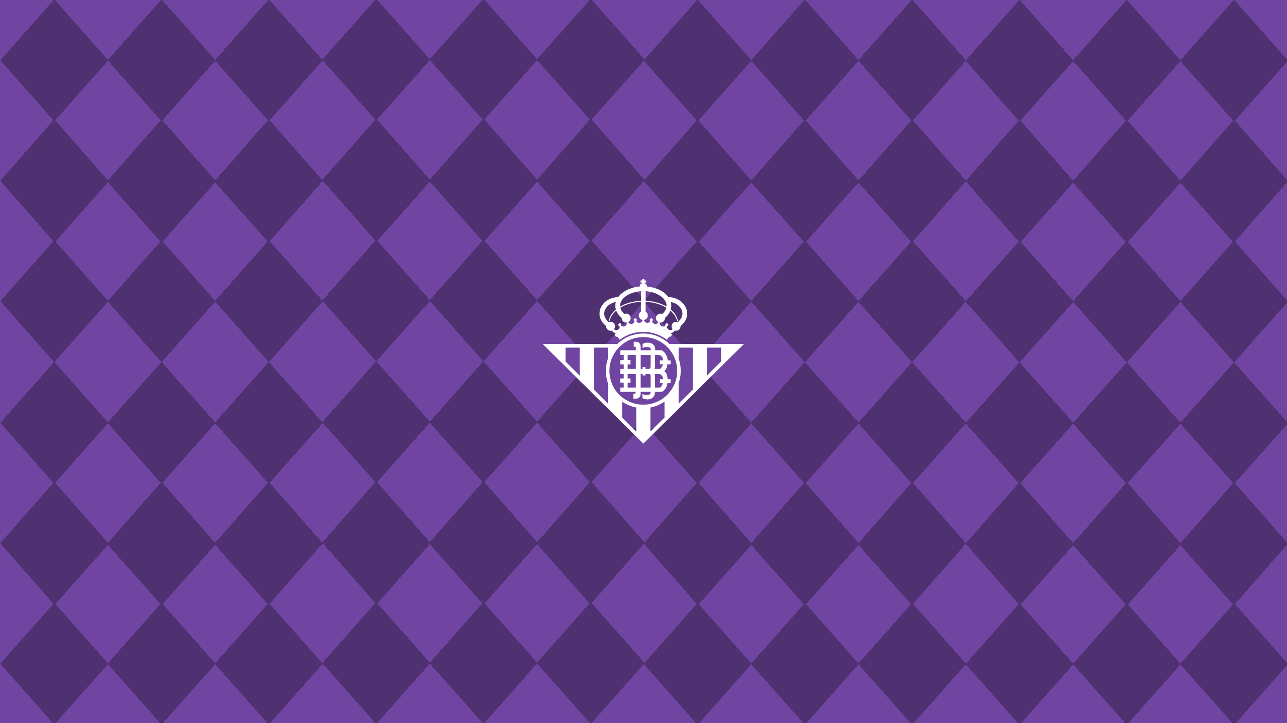 Real Betis Logo Purple Argyle Pattern HD Wallpaper