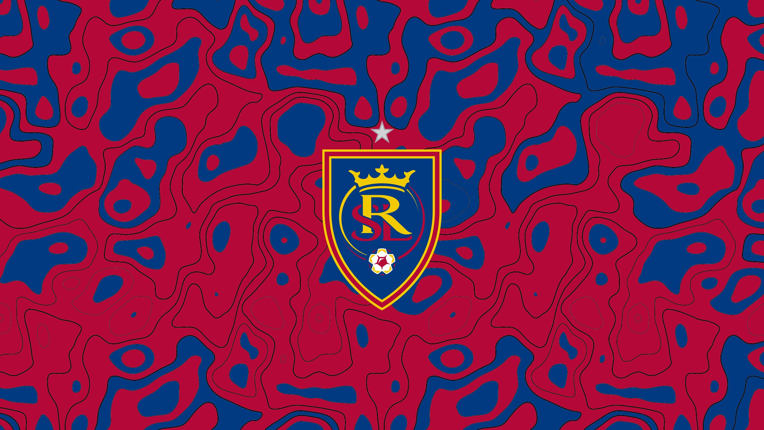 Real Salt Lake Soccer Logo on Abstract Pattern HD Wallpaper