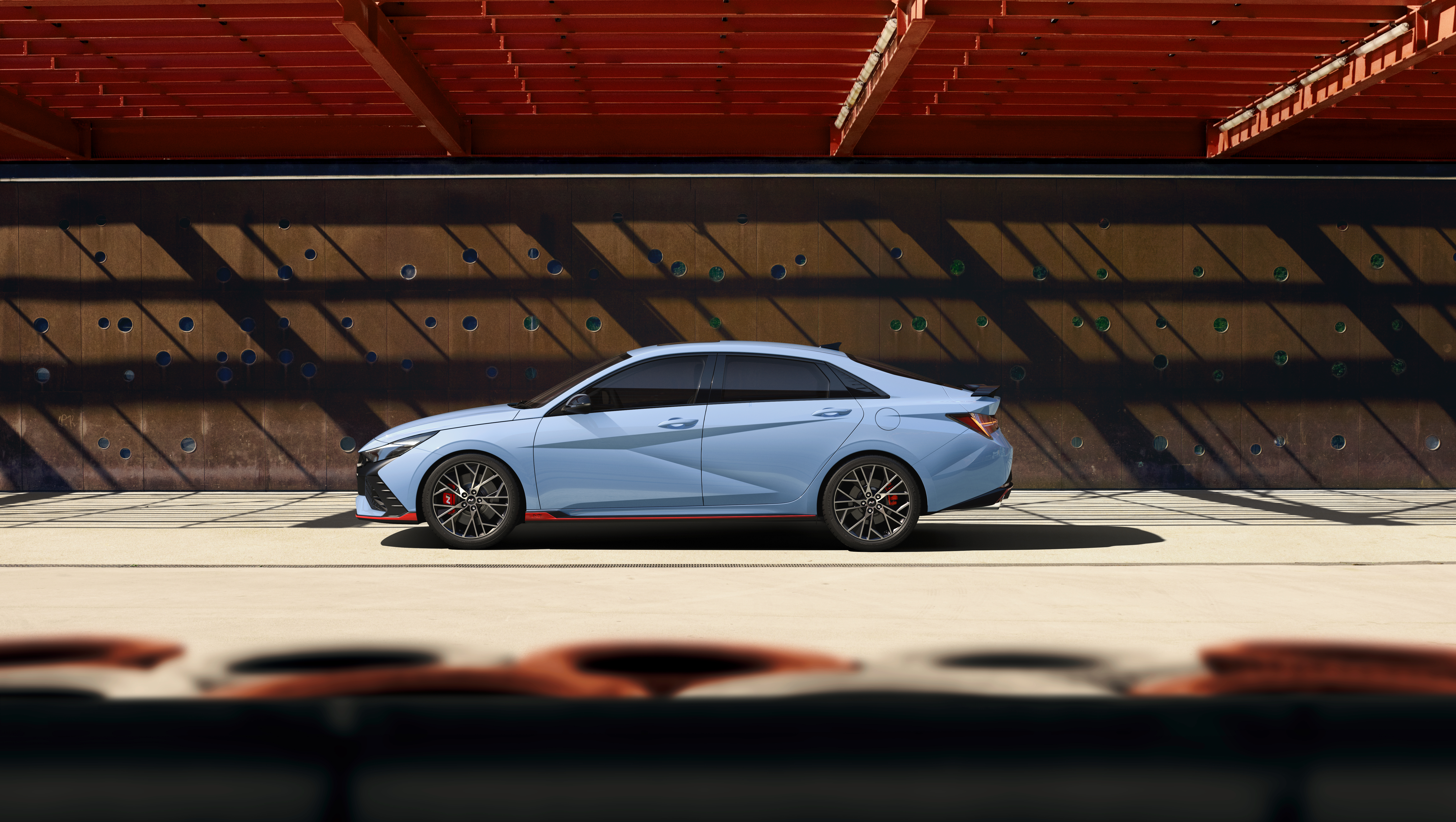 Light Blue 2021 Hyundai Elantra N Sport Car HD Wallpaper