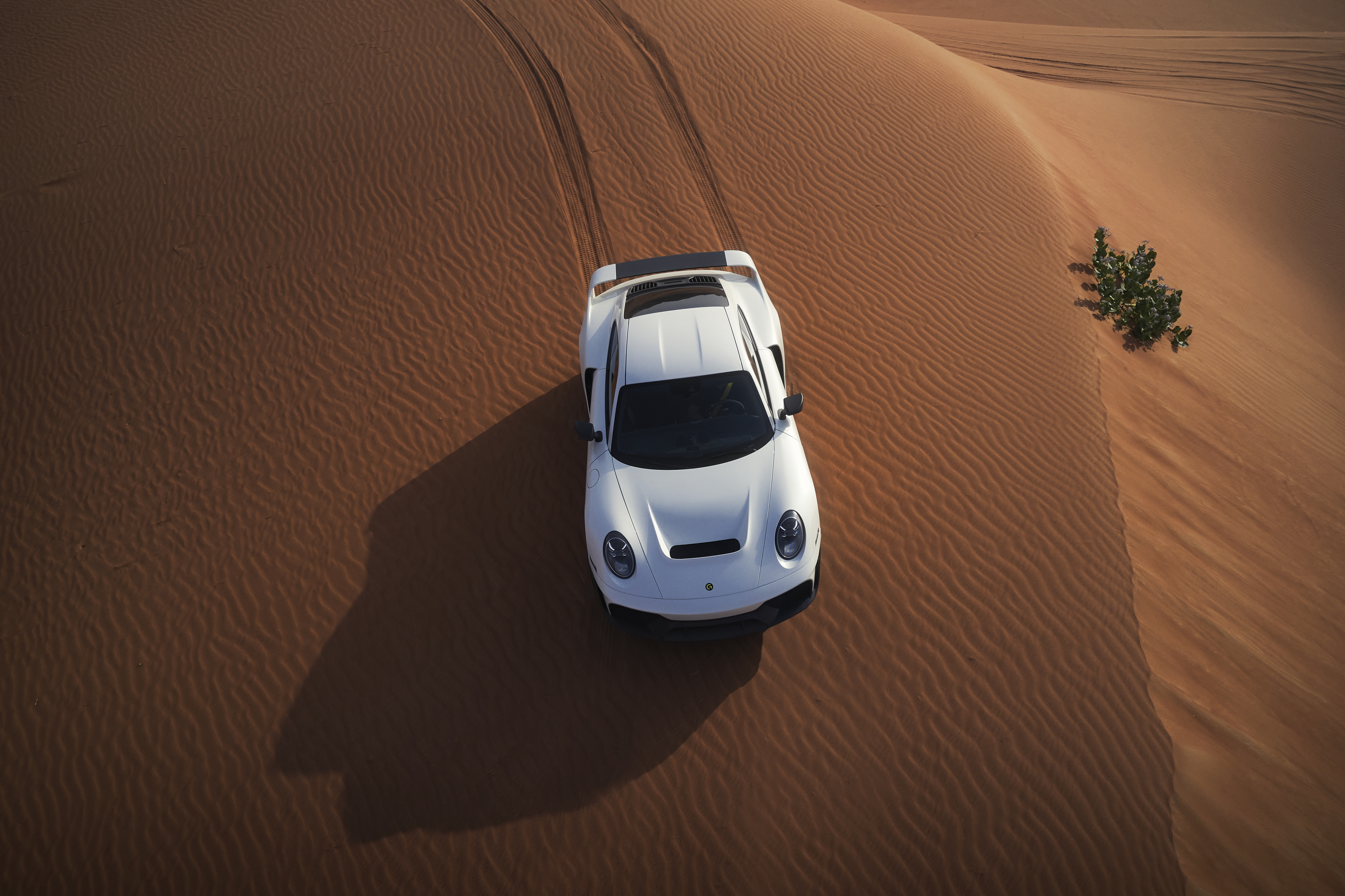 White Marc Philipp Gemballa Marsien on desert dunes HD Wallpaper