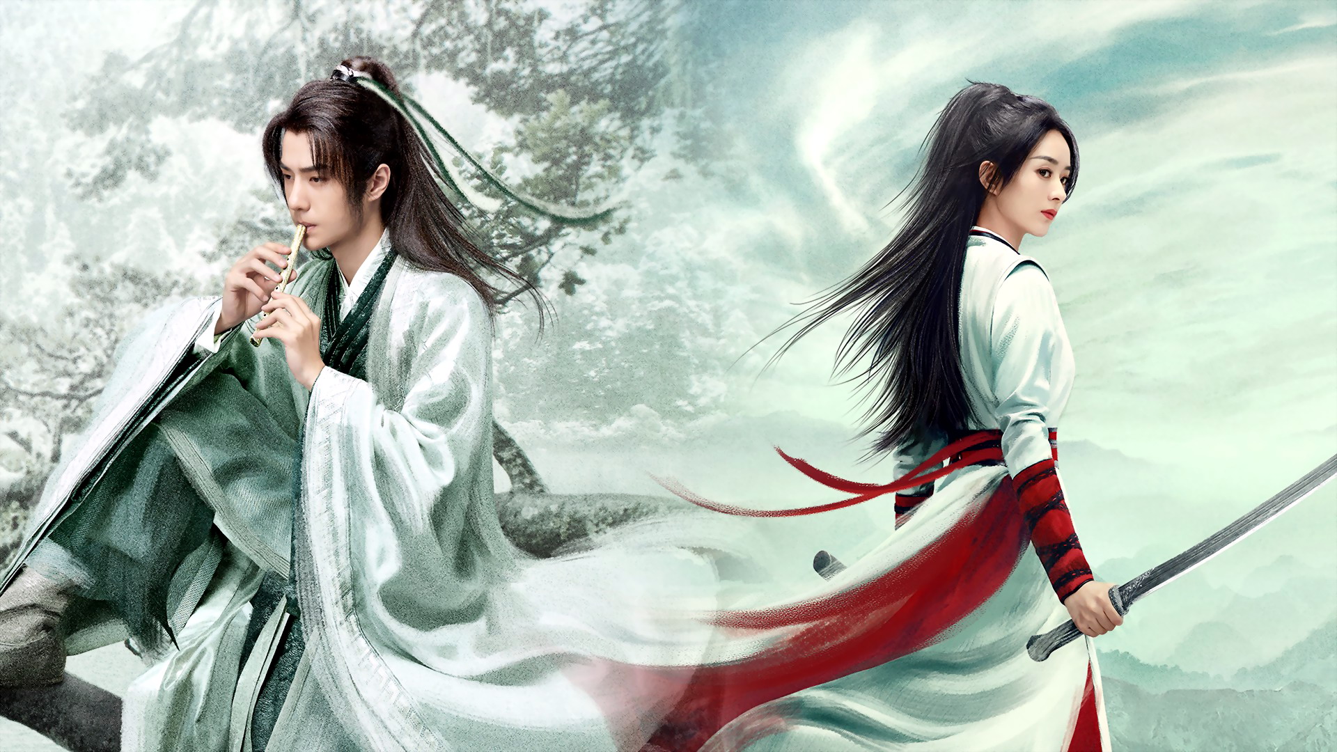 Legend Of Fei: Wang Yibo and female warrior HD Wallpaper