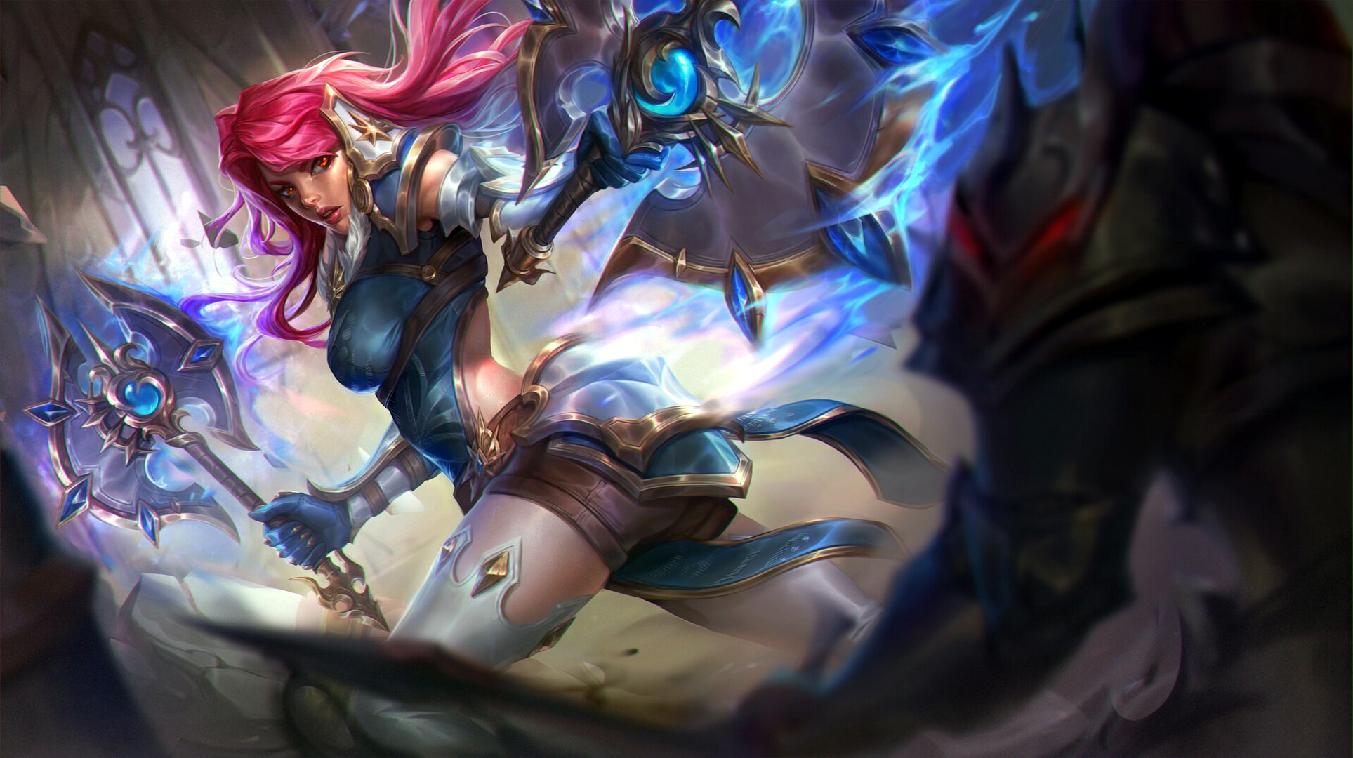 Izanami Smite attacking with blue energy HD Wallpaper