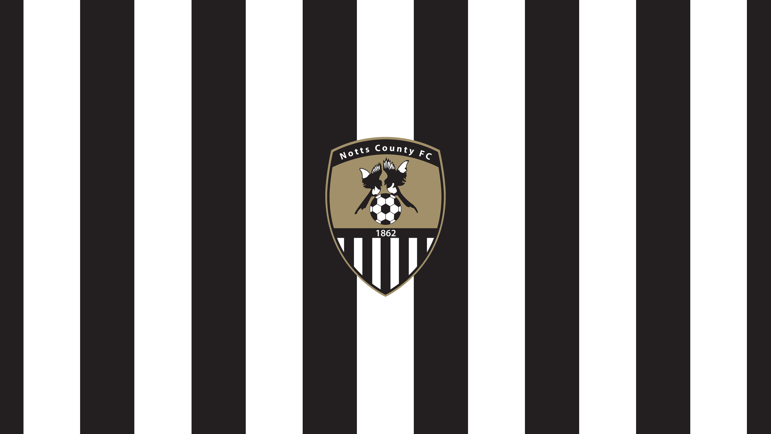 Notts County F.C. Logo Black White Stripes HD Wallpaper