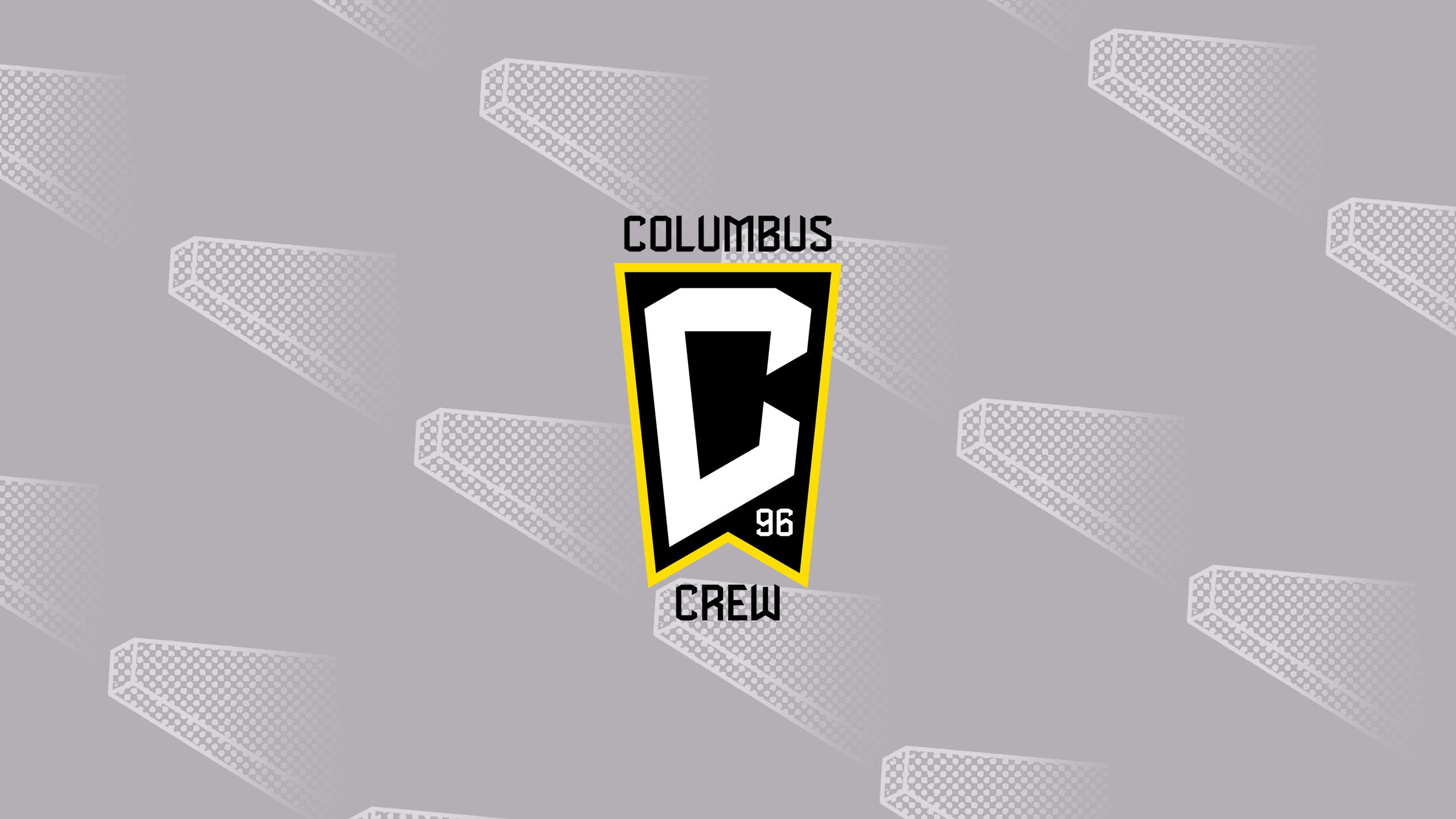 Columbus Crew Soccer Emblem with Goal Pattern HD Wallpaper