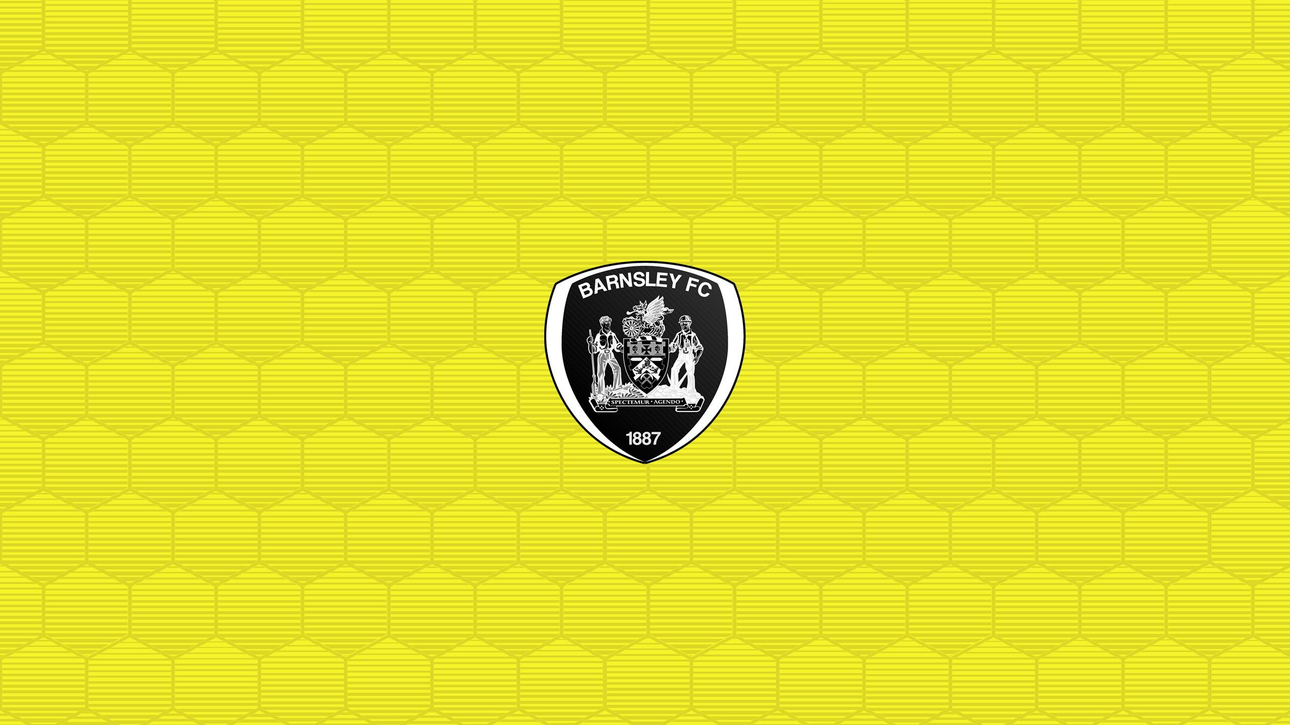 Barnsley F.C. Logo on Yellow Hexagon Pattern HD Wallpaper