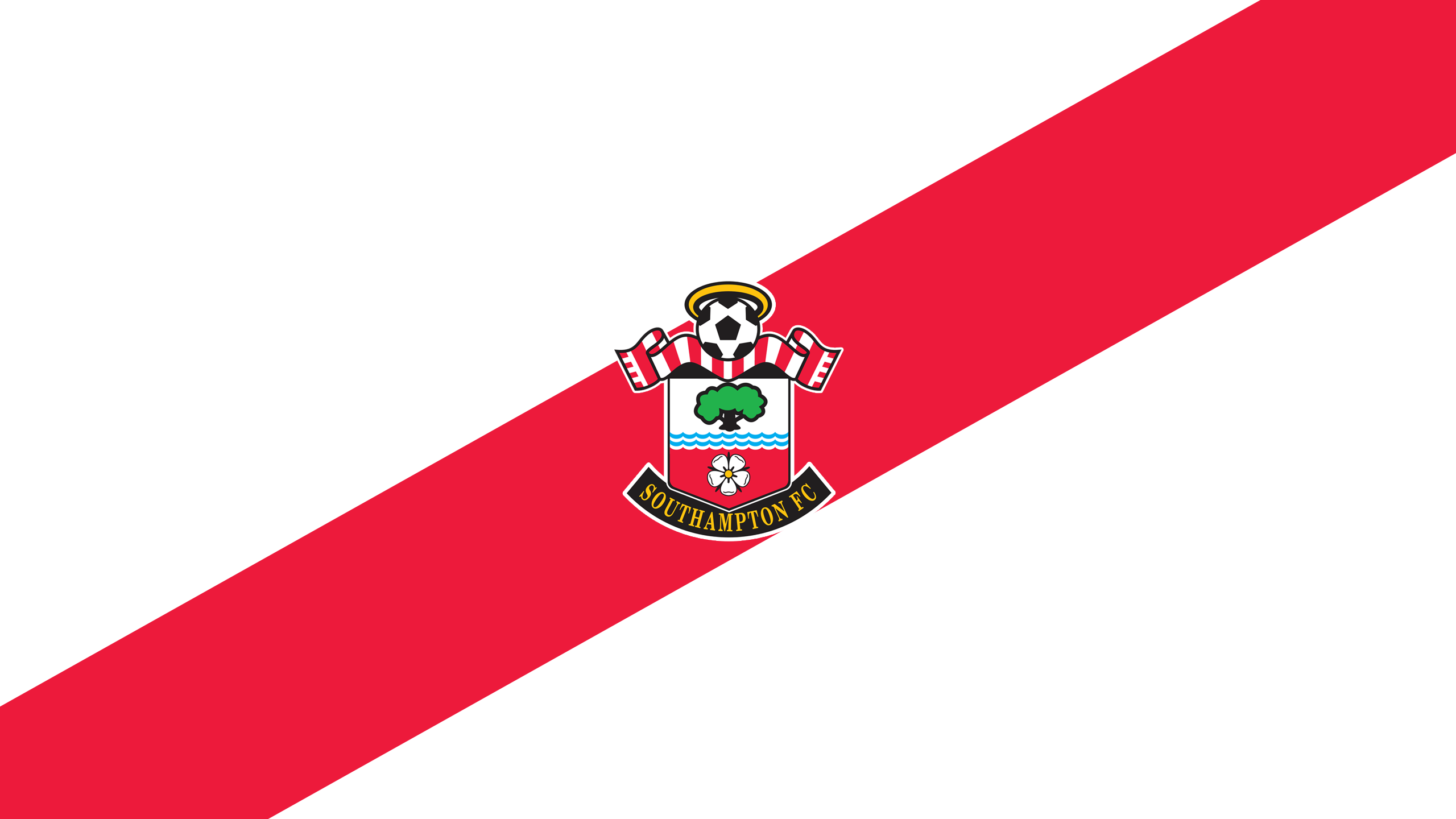 Southampton F.C. Logo with Red Diagonal Stripe HD Wallpaper