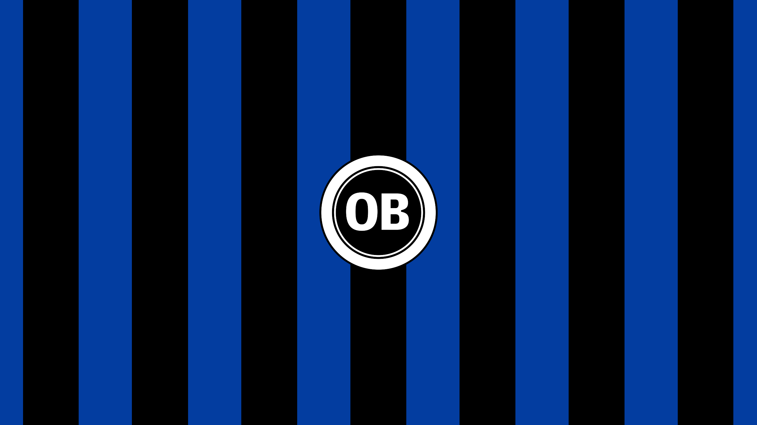 Odense Boldklub OB Logo Blue Black Stripes HD Wallpaper