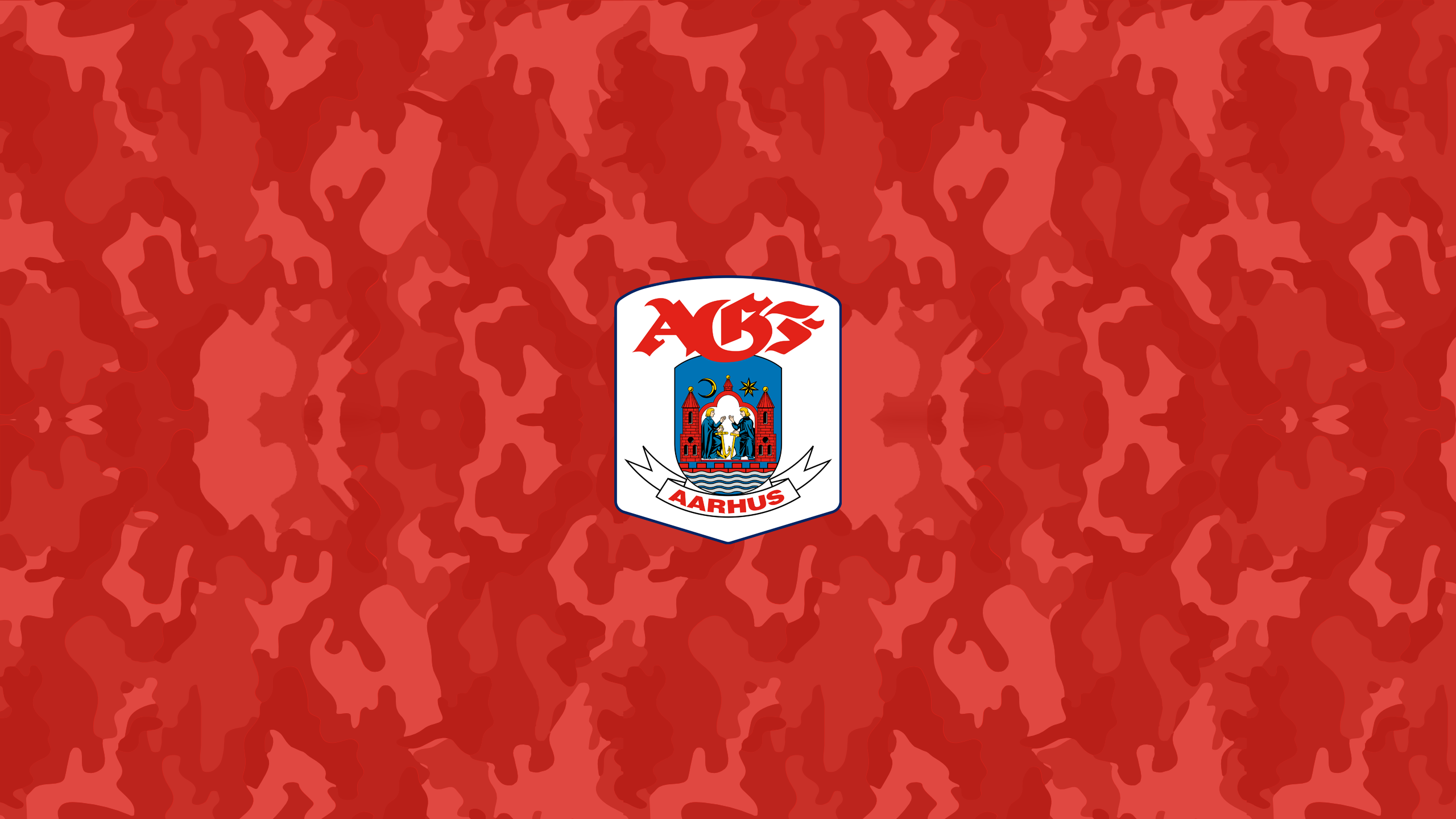 AGF Aarhus Soccer Logo Red Camouflage HD Wallpaper