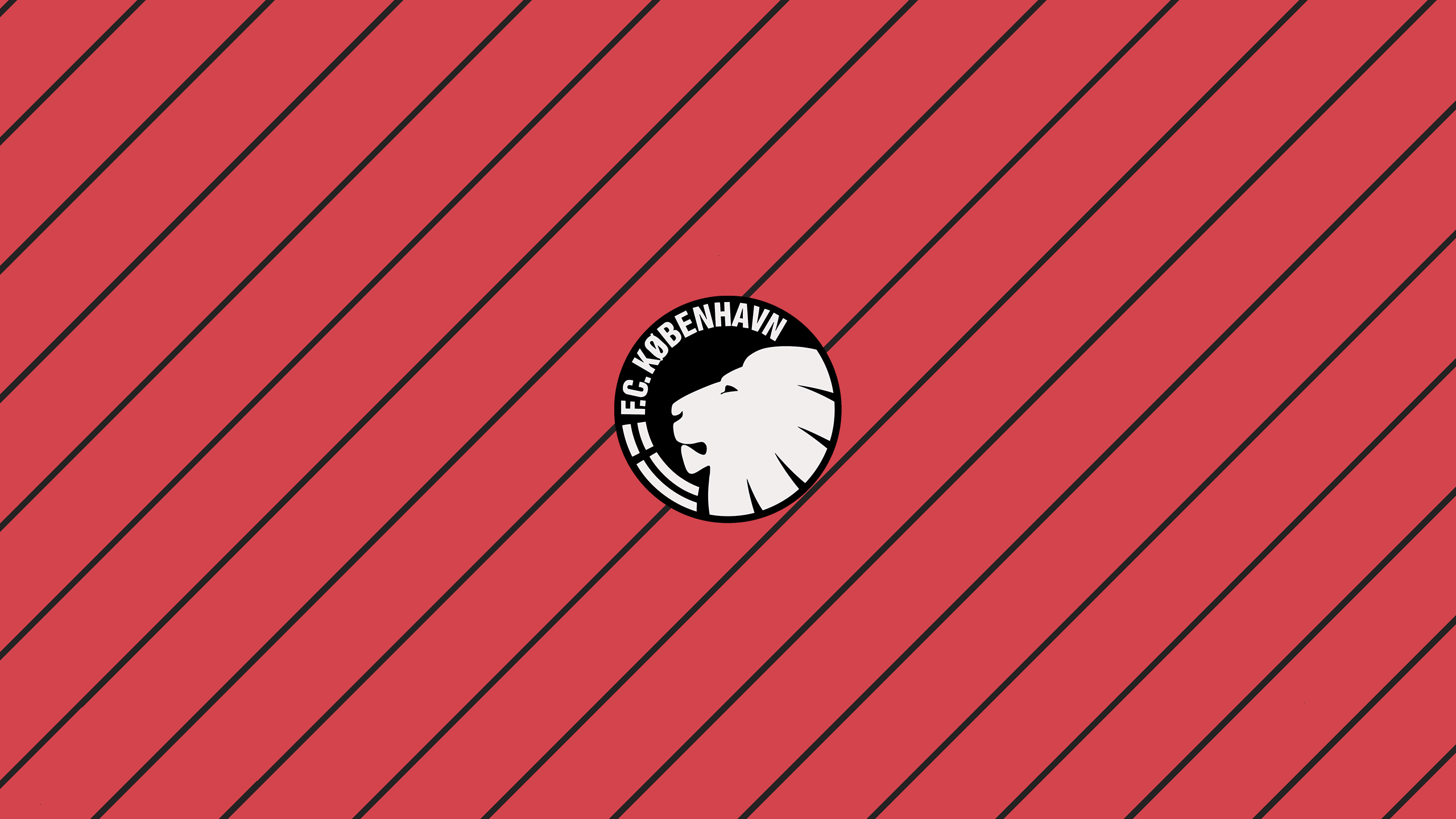 F.C. Copenhagen Soccer Logo on Red Striped Background HD Wallpaper