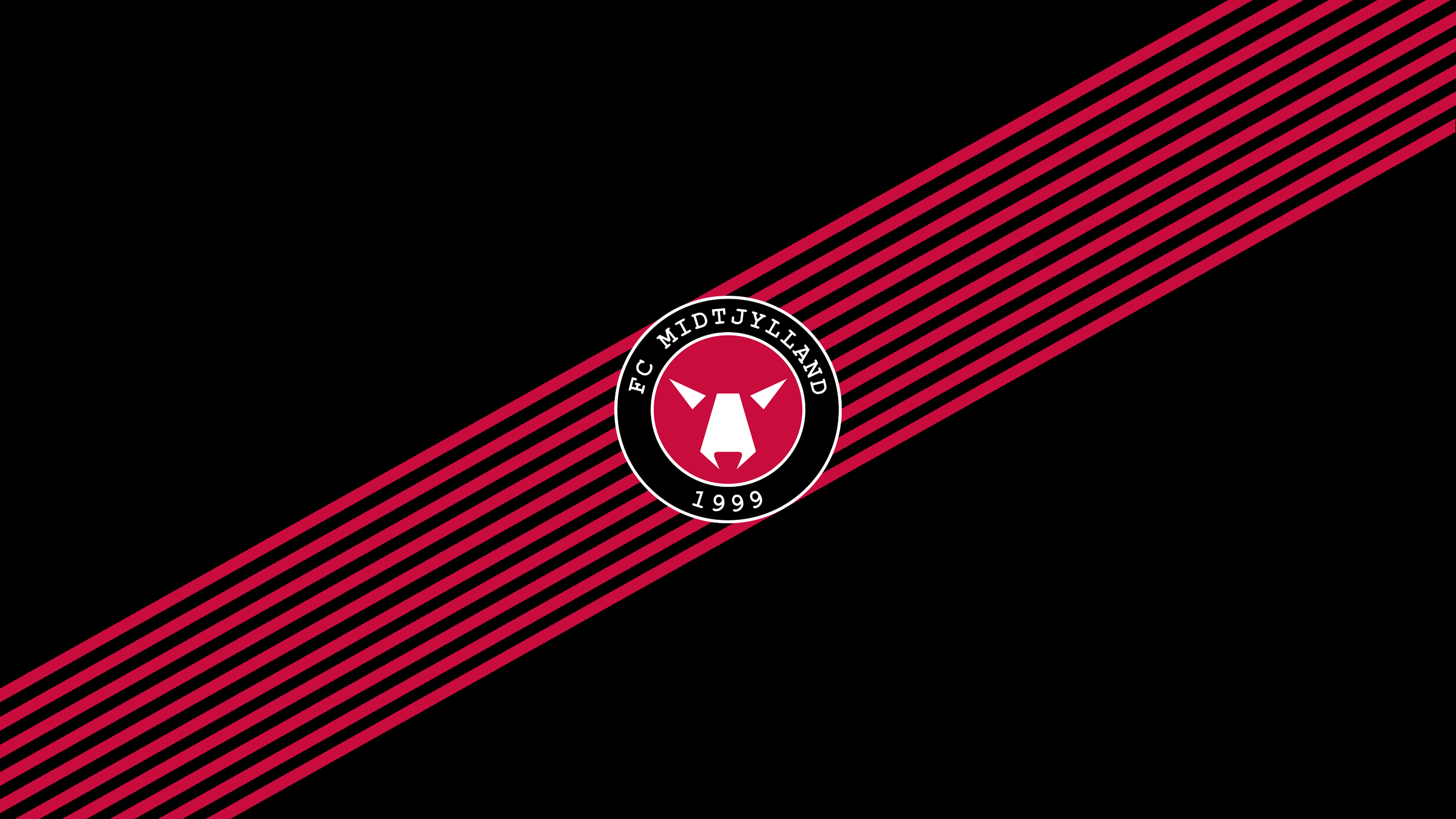 FC Midtjylland Logo with Red Stripes HD Wallpaper