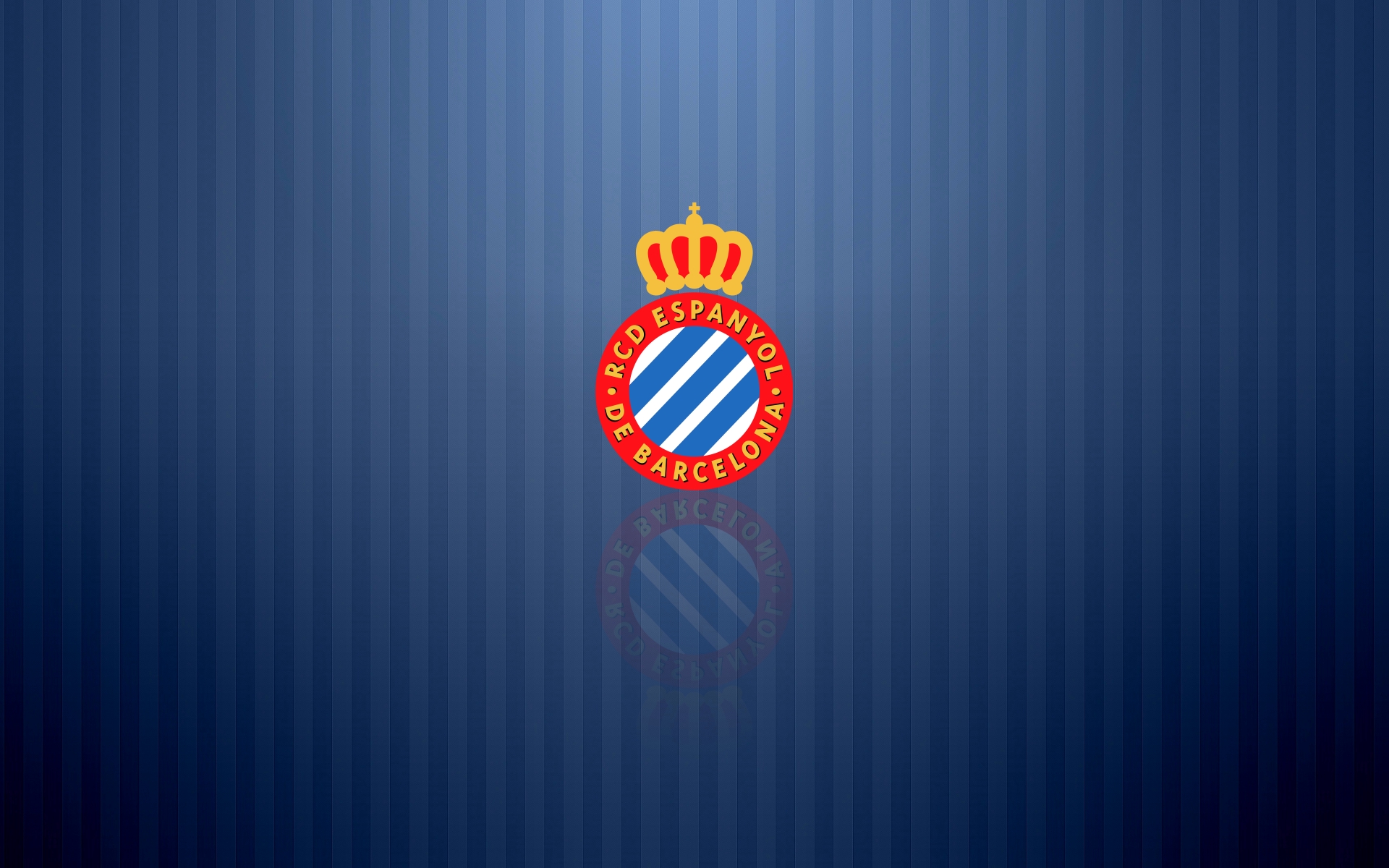 RCD Espanyol Logo on Blue Striped Background HD Wallpaper