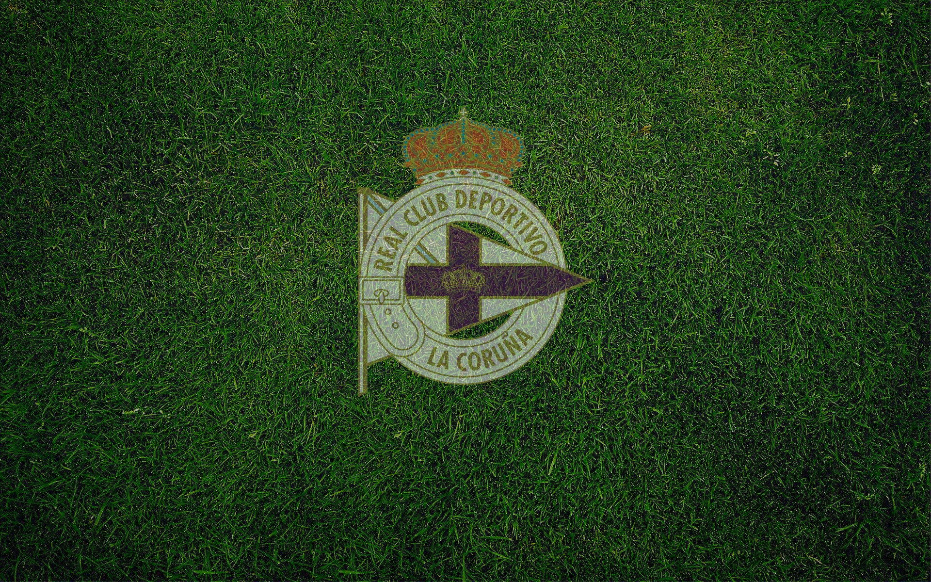 Deportivo La Coruña Soccer Logo on Grass HD Wallpaper