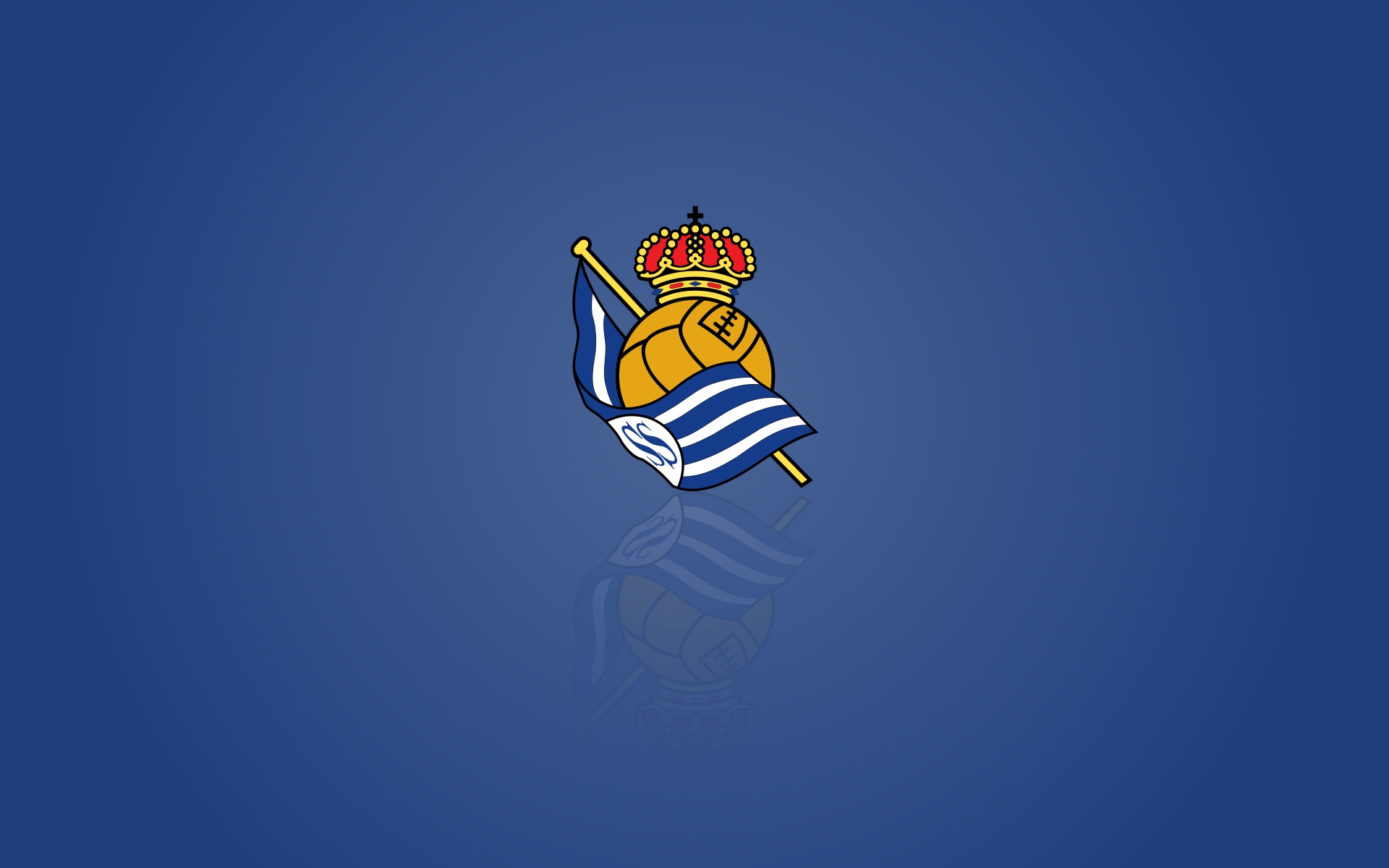 Real Sociedad logo emblem on blue background HD Wallpaper