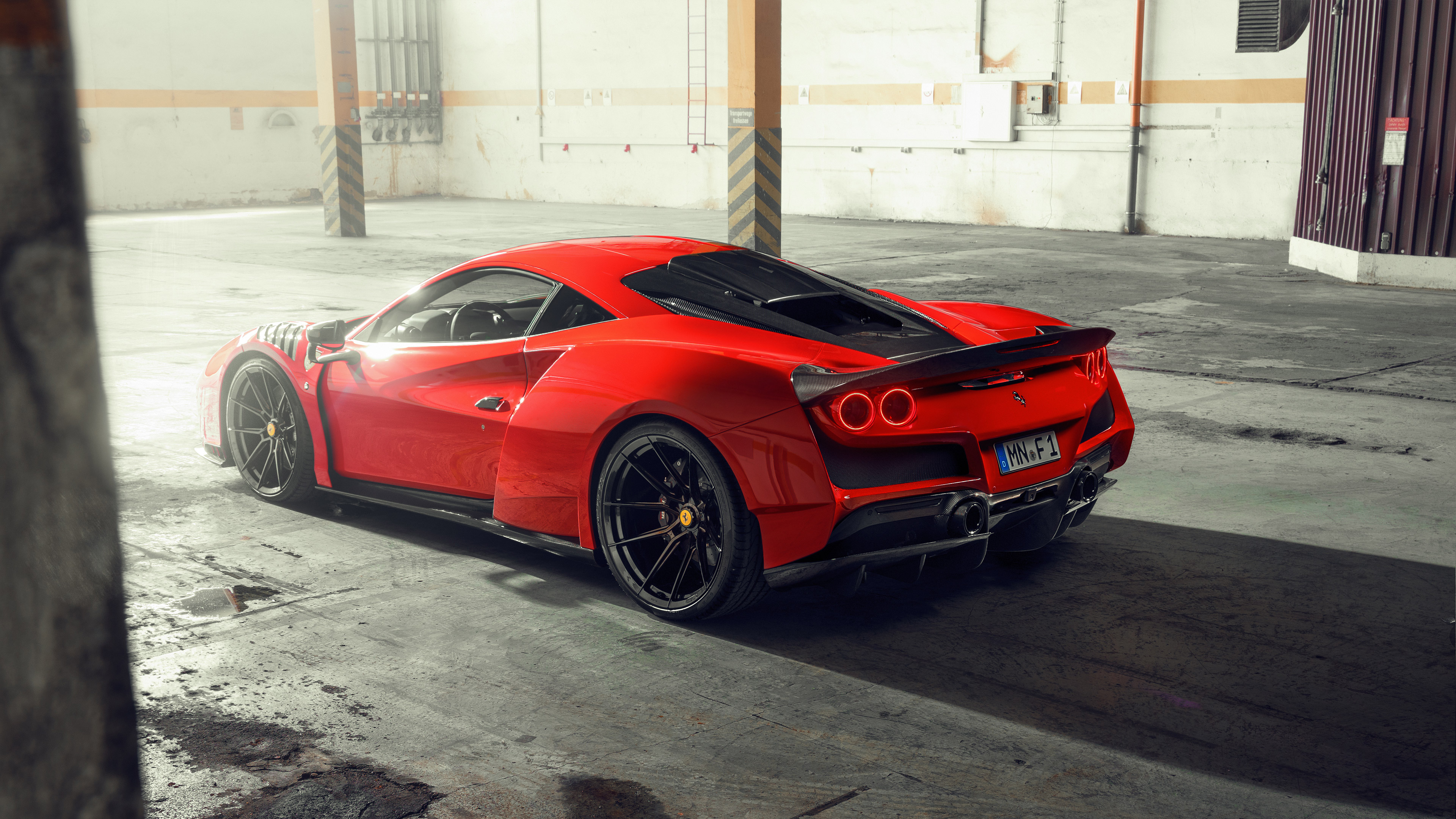 Red 2021 Novitec Ferrari F8 Tributo N-Largo Supercar HD Wallpaper