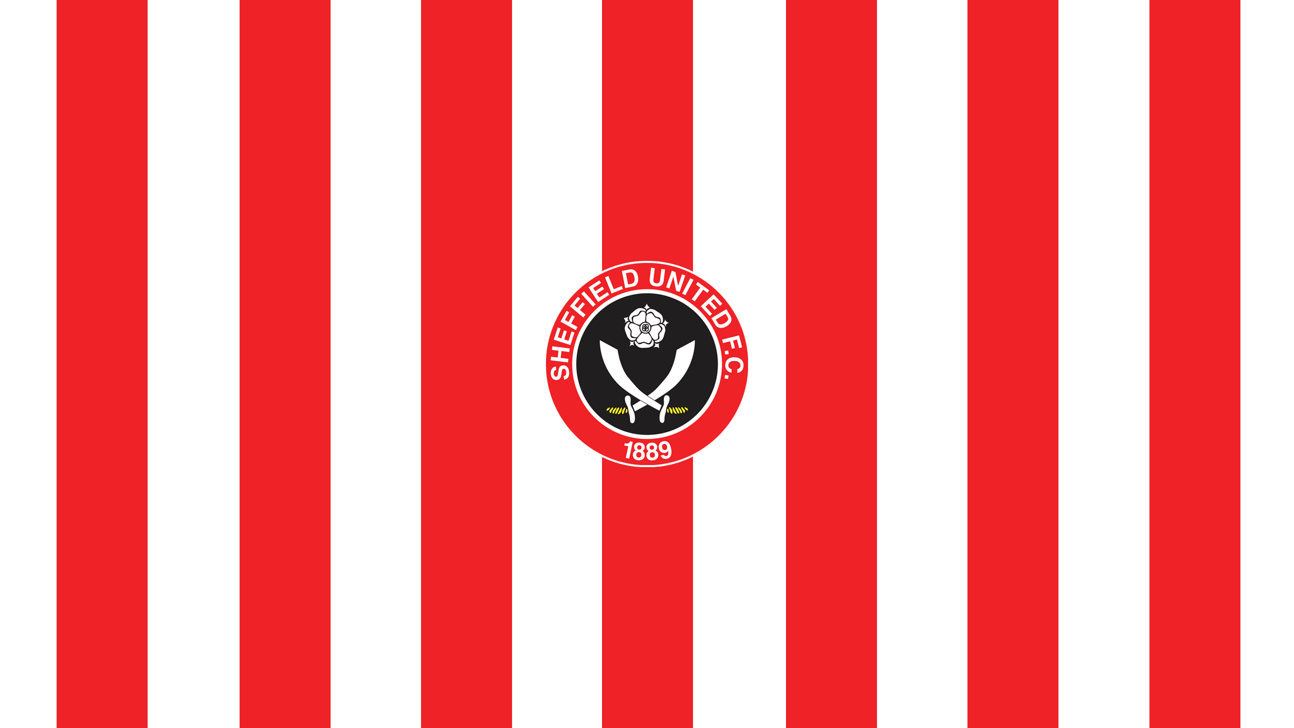 Sheffield United F.C. logo on red and white stripes HD Wallpaper