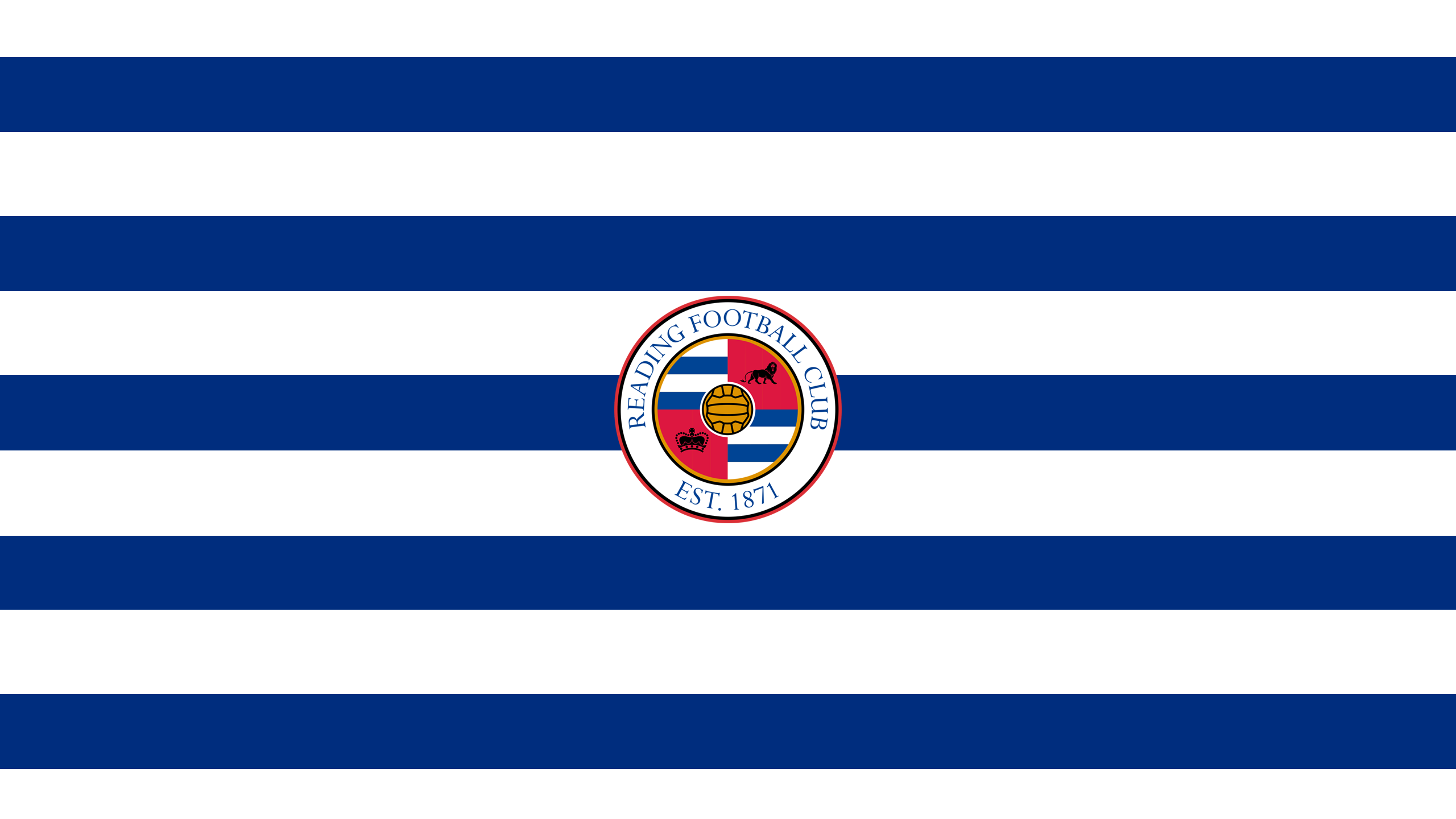Reading F.C. logo on blue and white striped background HD Wallpaper