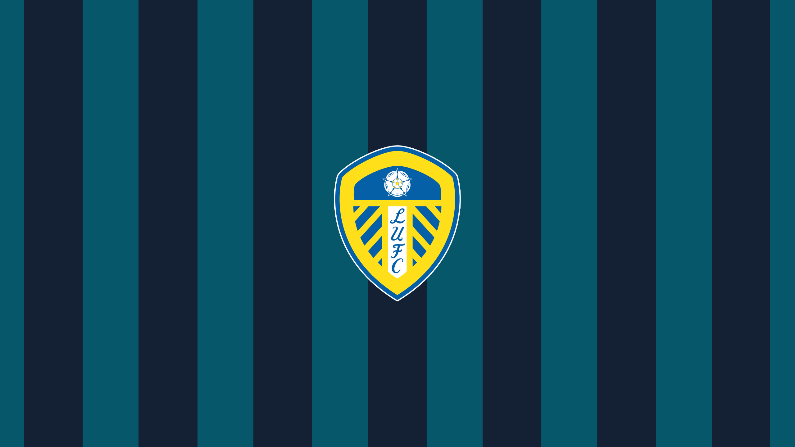 Leeds United F.C. logo on striped background HD Wallpaper