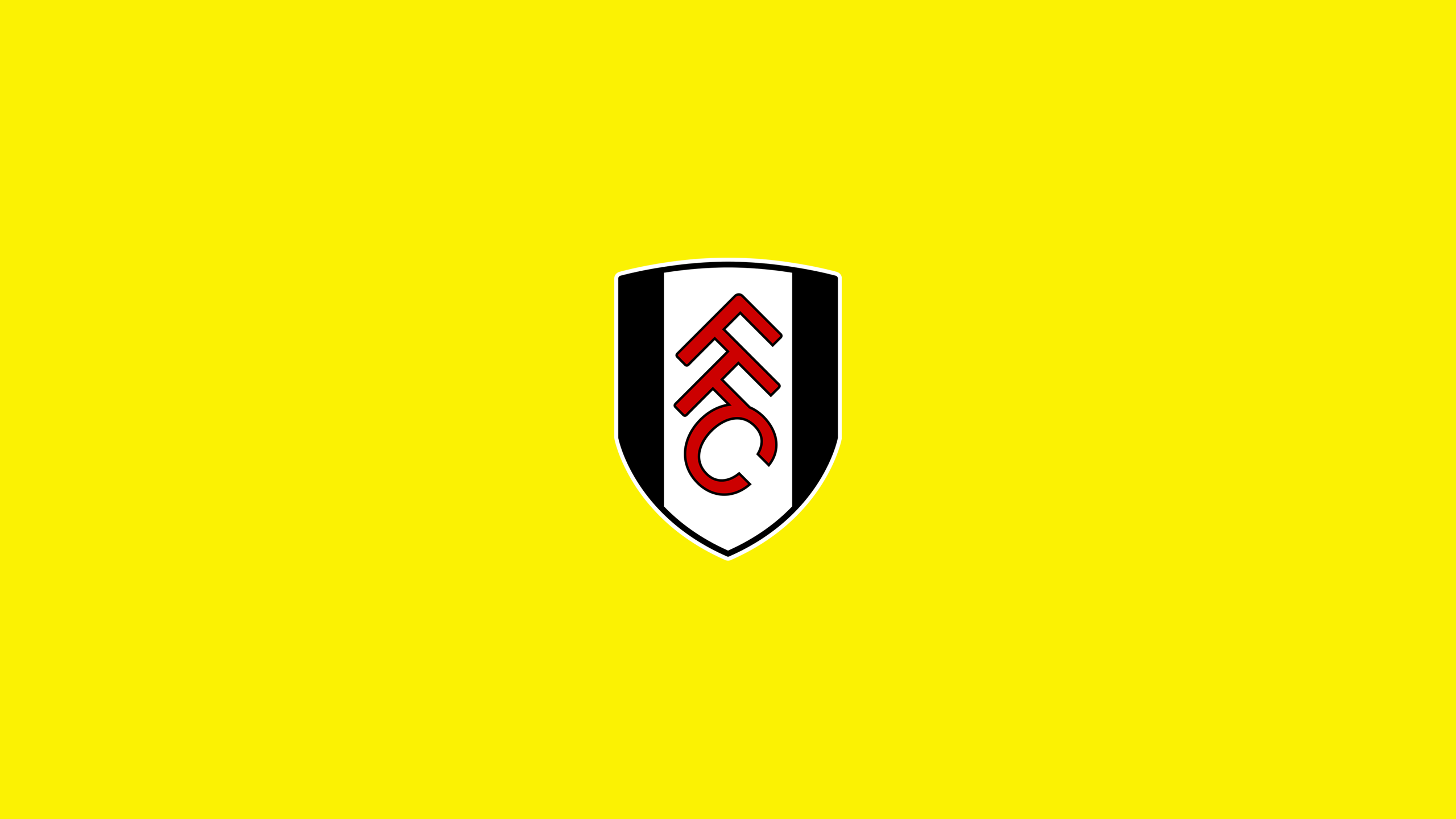 Fulham F.C. logo on a yellow background HD Wallpaper