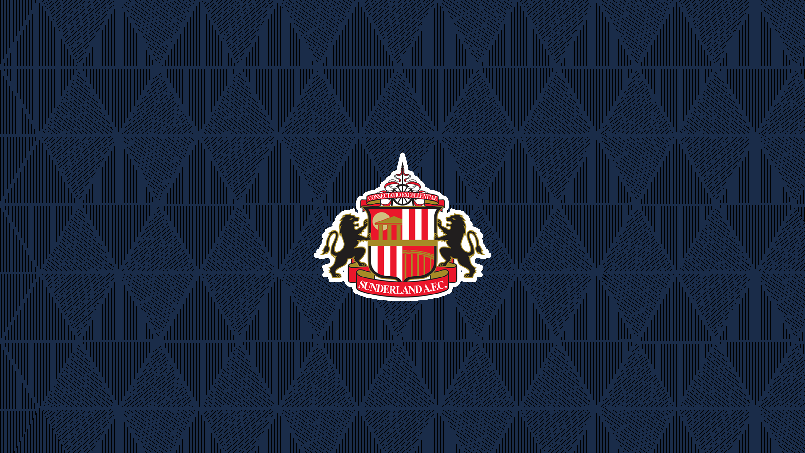 Sunderland A.F.C. emblem on a geometric navy background HD Wallpaper