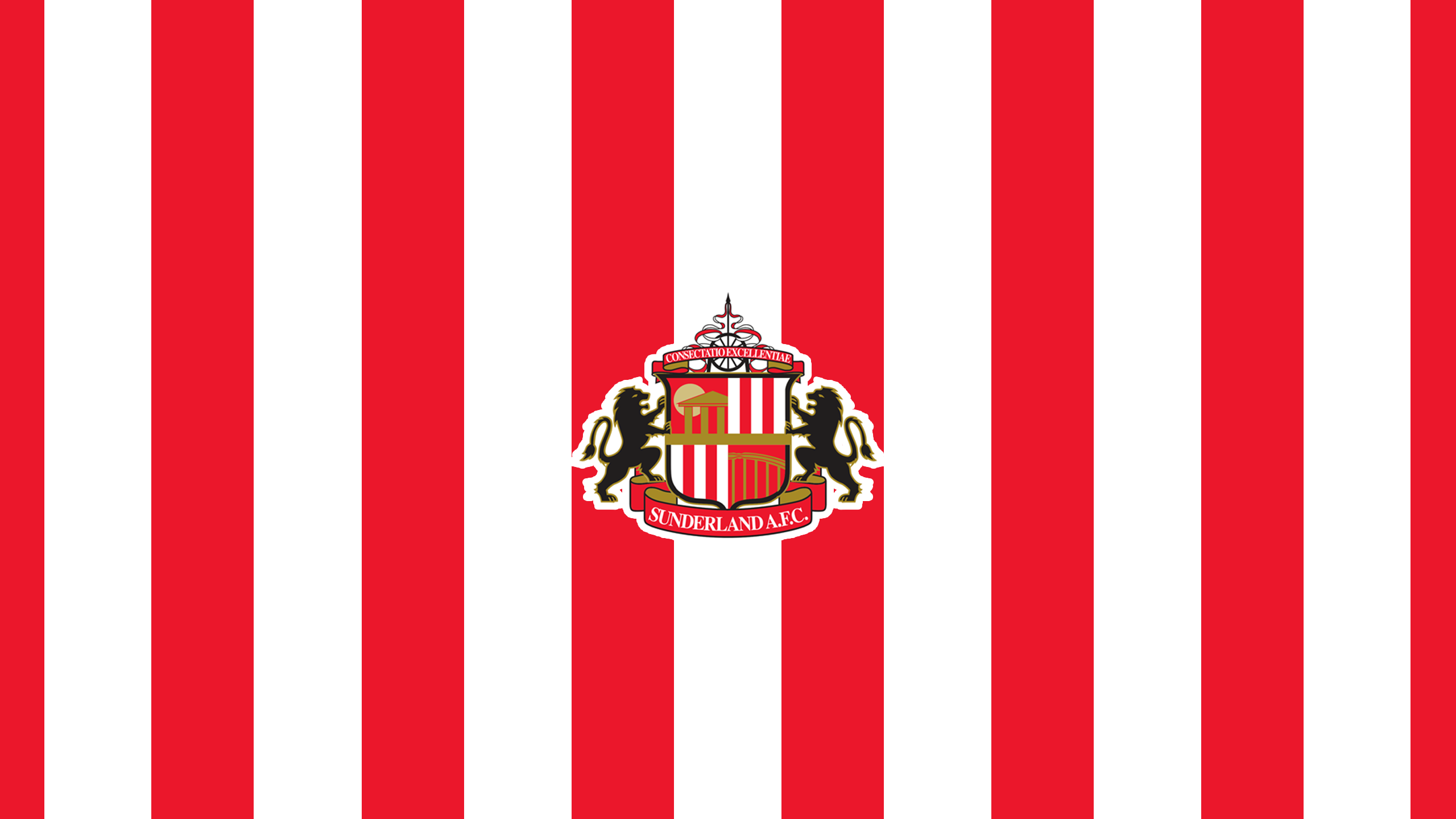Sunderland A.F.C. logo on red and white stripes HD Wallpaper