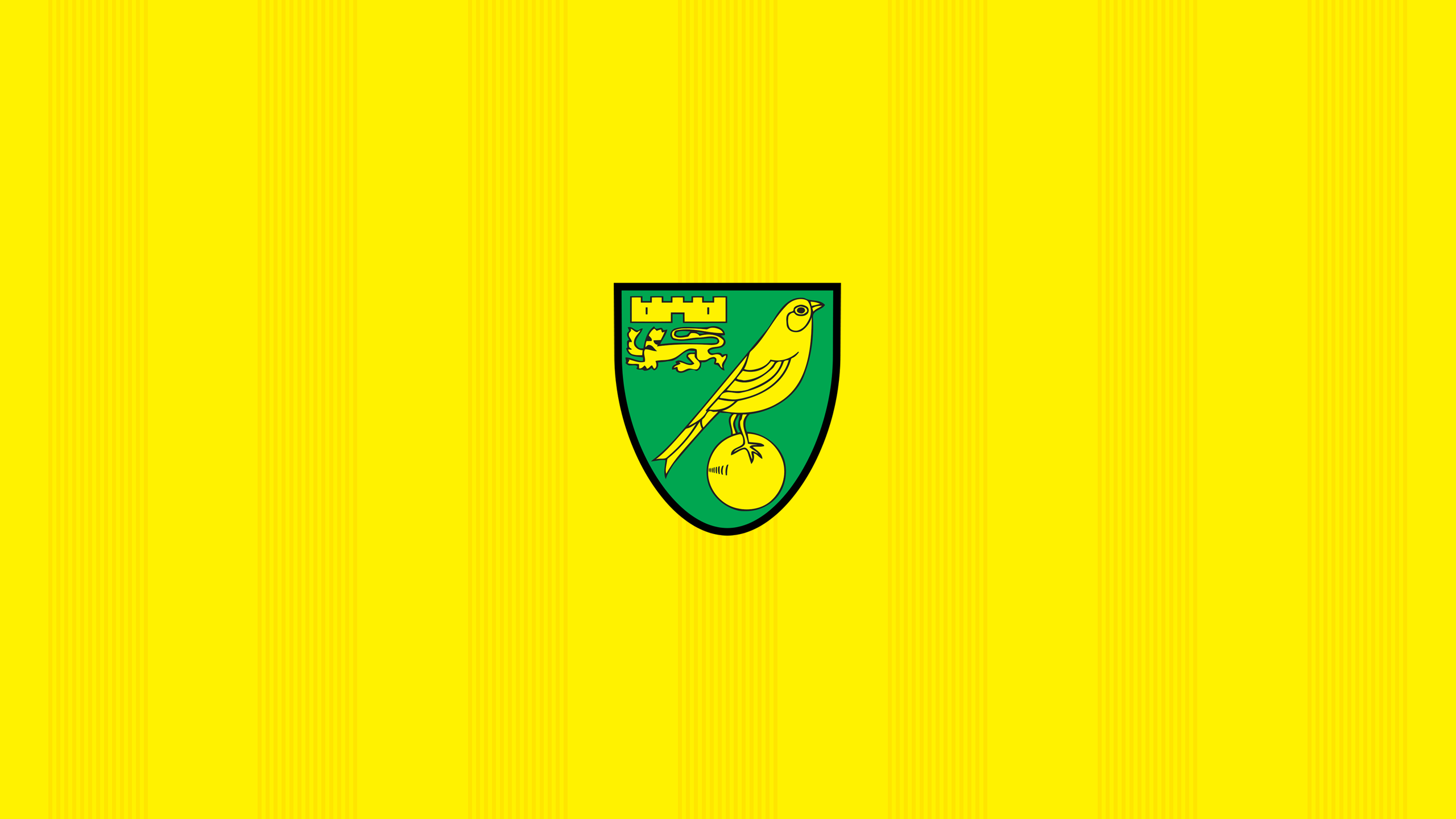 Norwich City F.C. emblem on yellow striped background HD Wallpaper