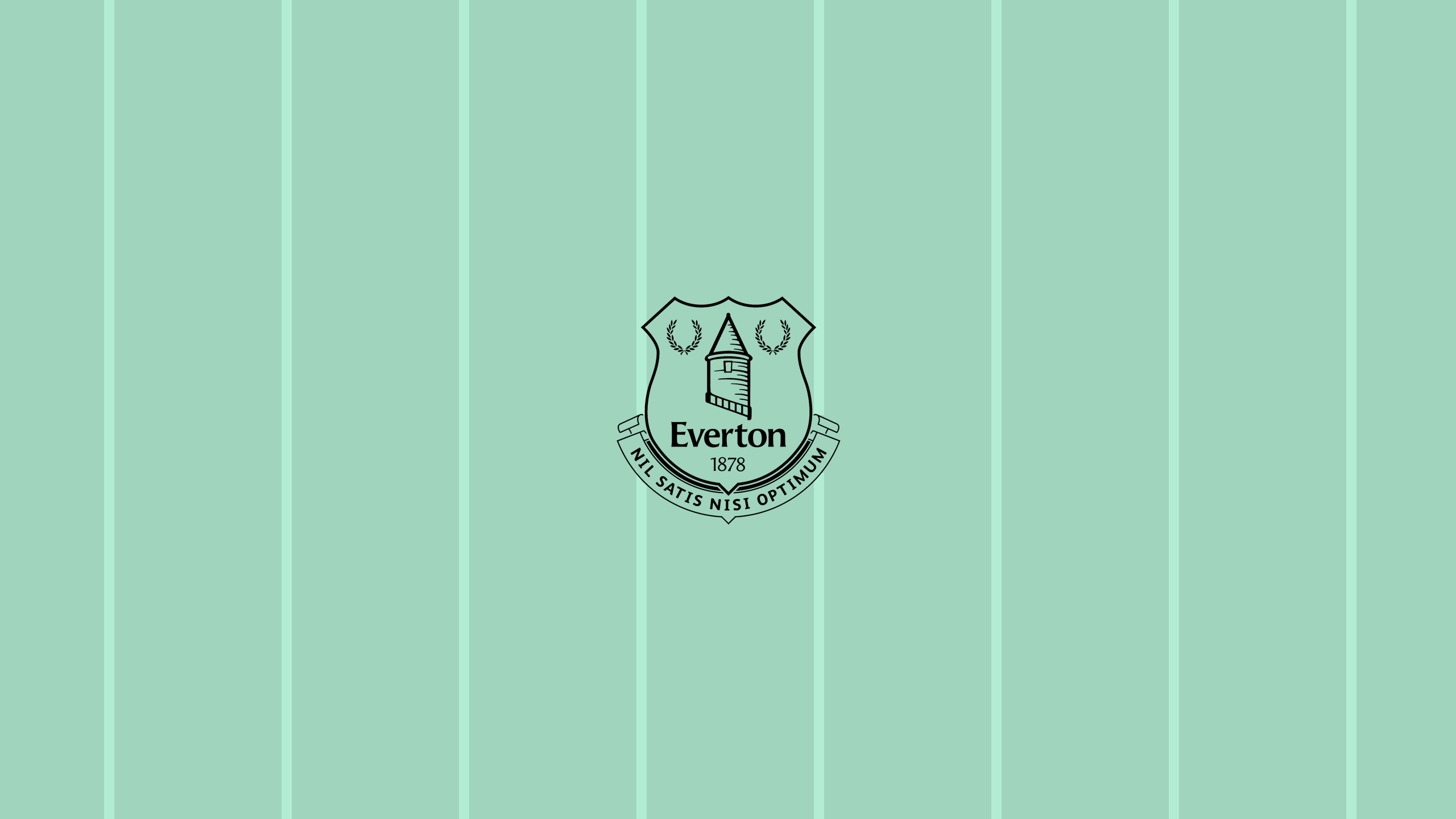 Everton F.C. emblem on a striped mint background HD Wallpaper