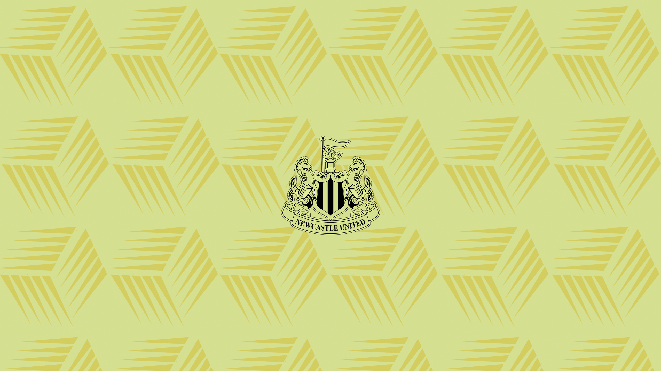 Newcastle United F.C. emblem on a geometric pattern HD Wallpaper